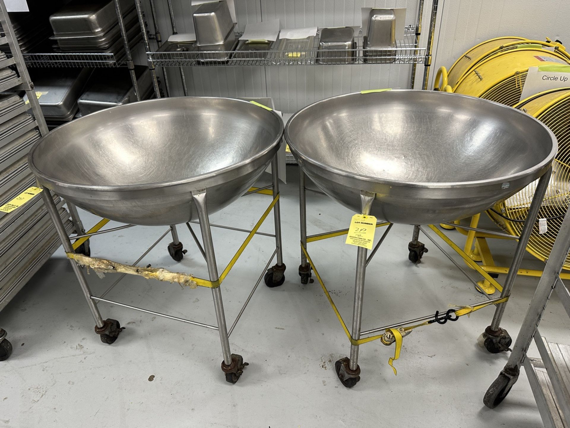 LOT (2) Port. Mixing Bowls, Stainless Steel, 30' Dia. | Rig Fee $50