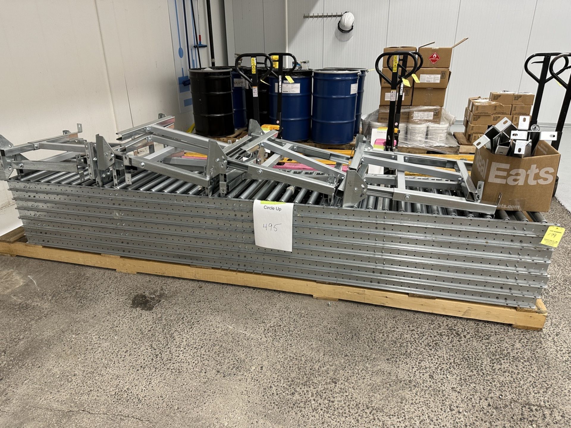 LOT (7) Roller Conveyor, 10' x 24" w/ Stands and Hardware | Rig Fee $150
