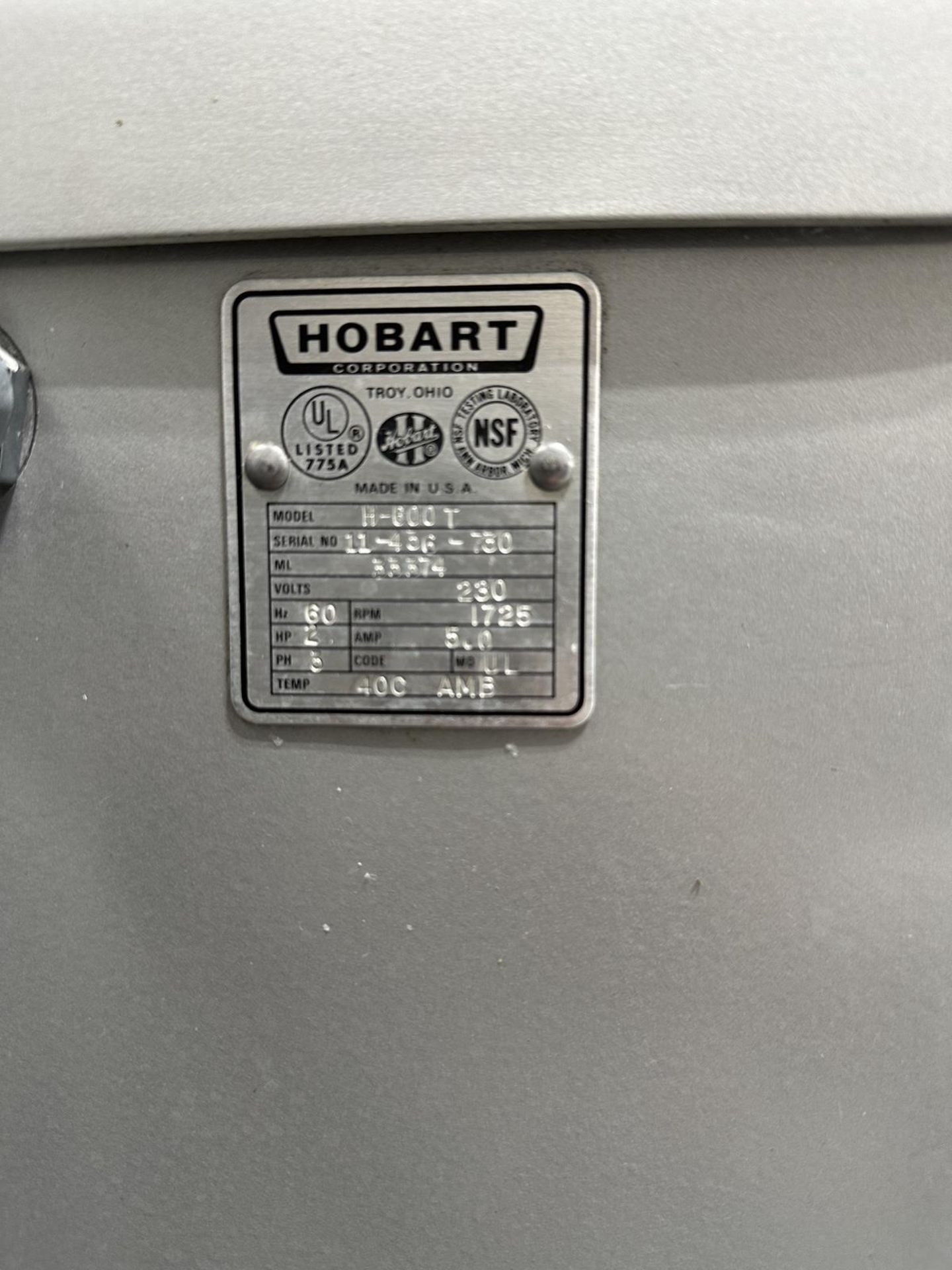 Hobart H-600T 60 Quart Commercial Mixer s/n 11-436-730 with Attachments | Rig Fee $250 - Image 4 of 6