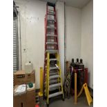 Lot of (3) Ladders - (1) 12' Fiberglass Step Ladder - (1) 12' Fiberglass | Rig Fee $75