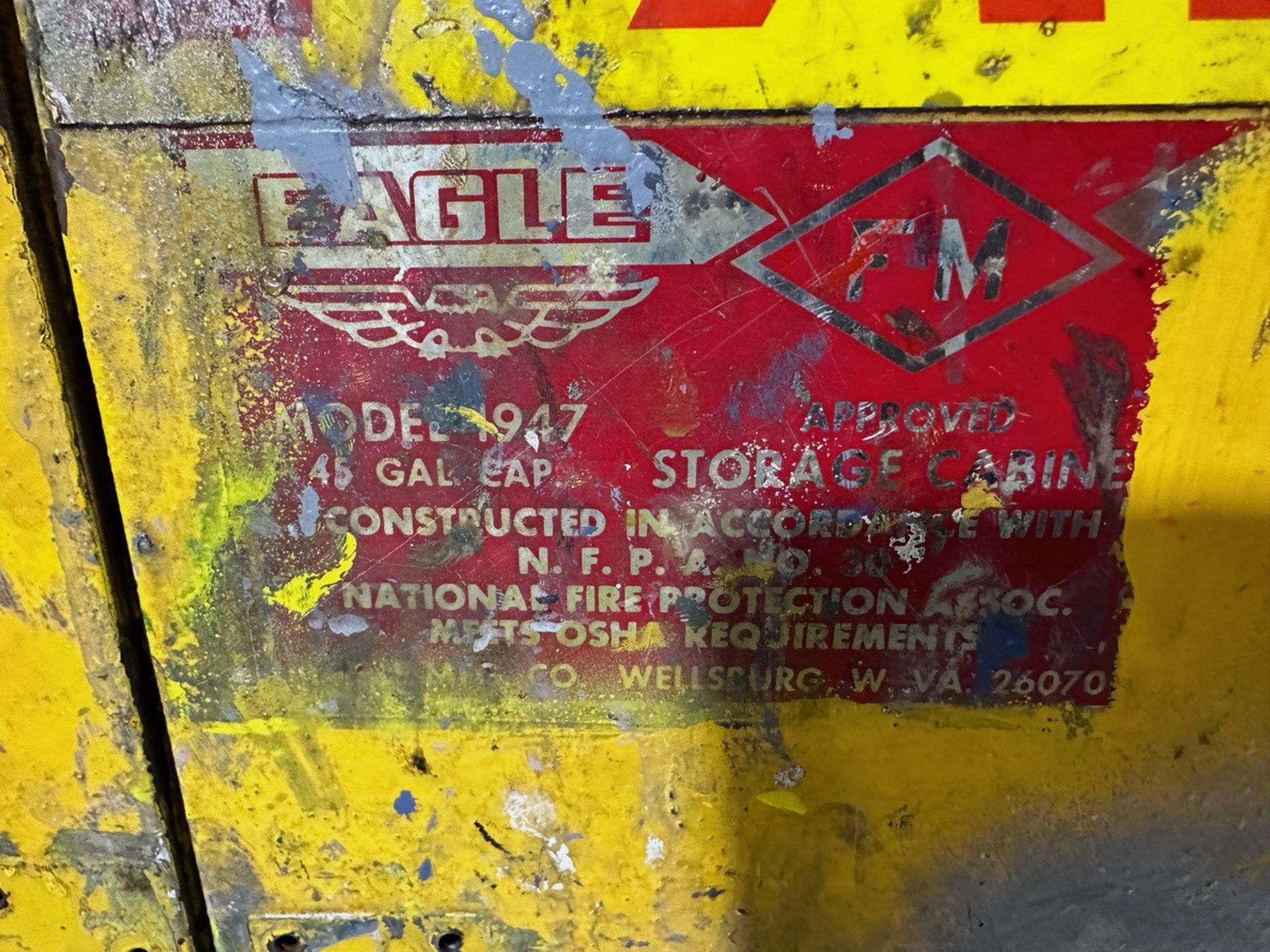 Eagle 45 Gallon Capacity Flammable Liquid Storage Cabinet (Approx. 43" x | Rig Fee $50 - Image 2 of 2