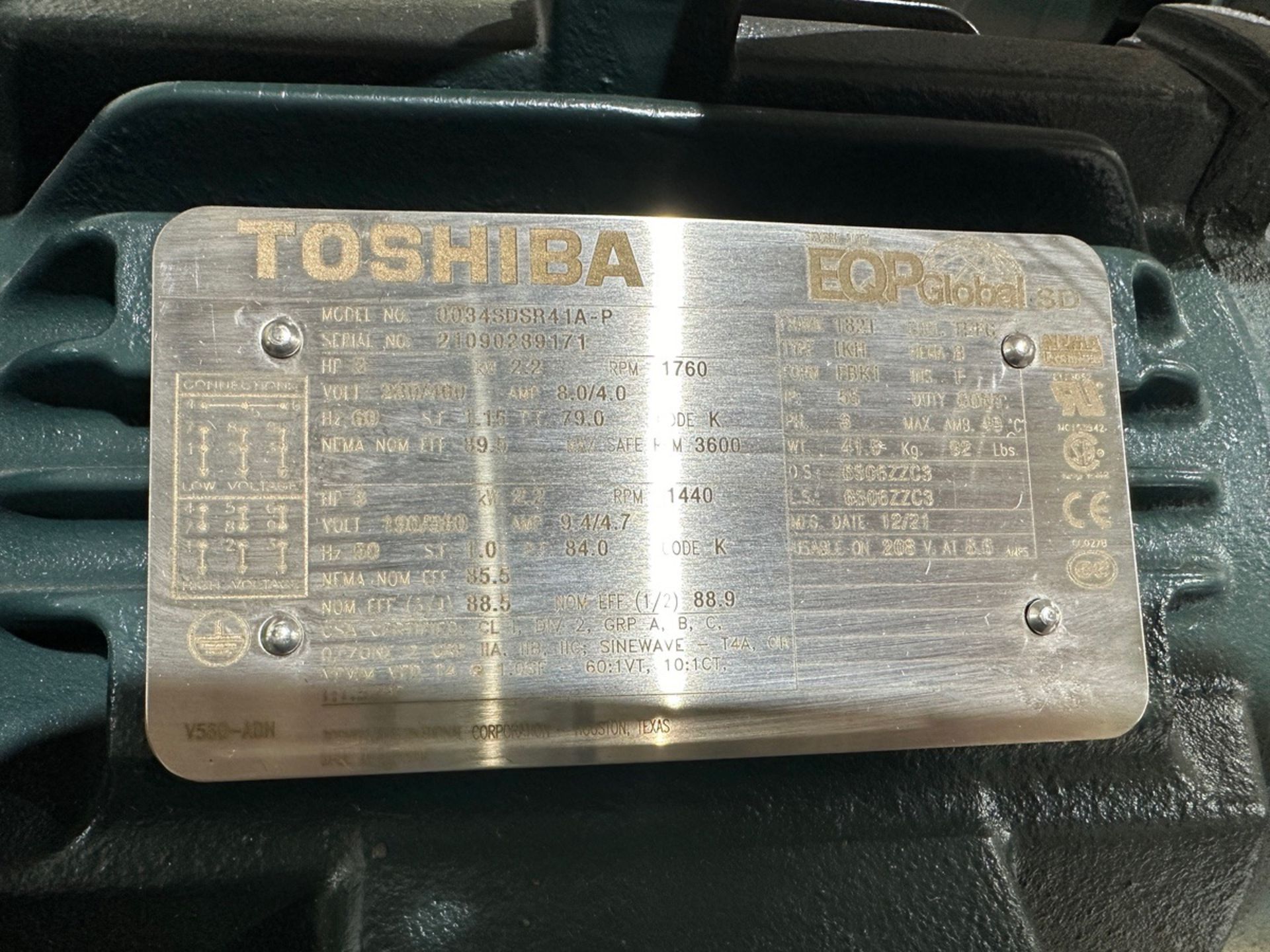 Toshiba 3 HP Motor | Rig Fee $25 - Image 2 of 2
