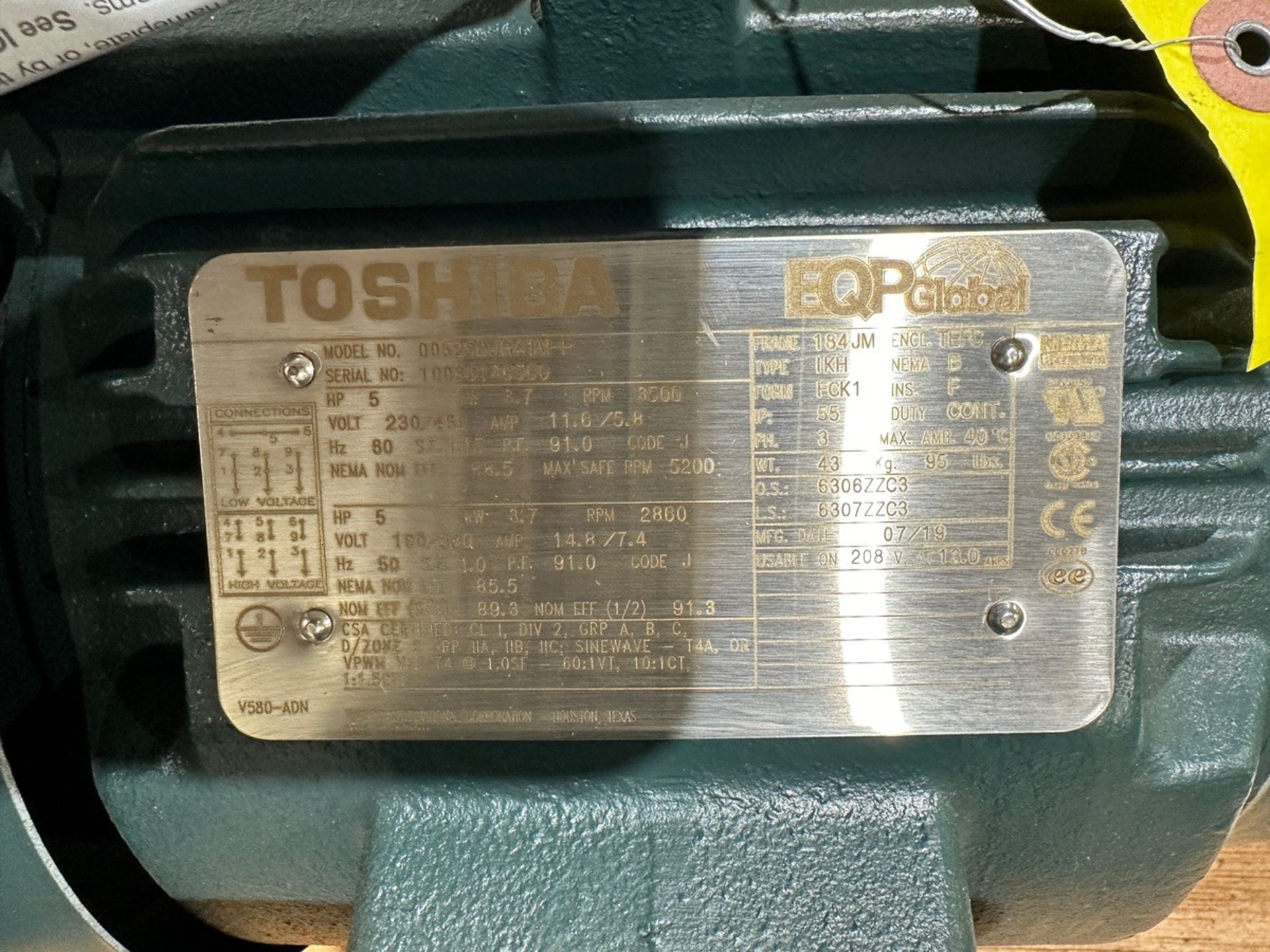 Toshiba 5 HP Motor | Rig Fee $25 - Image 2 of 2