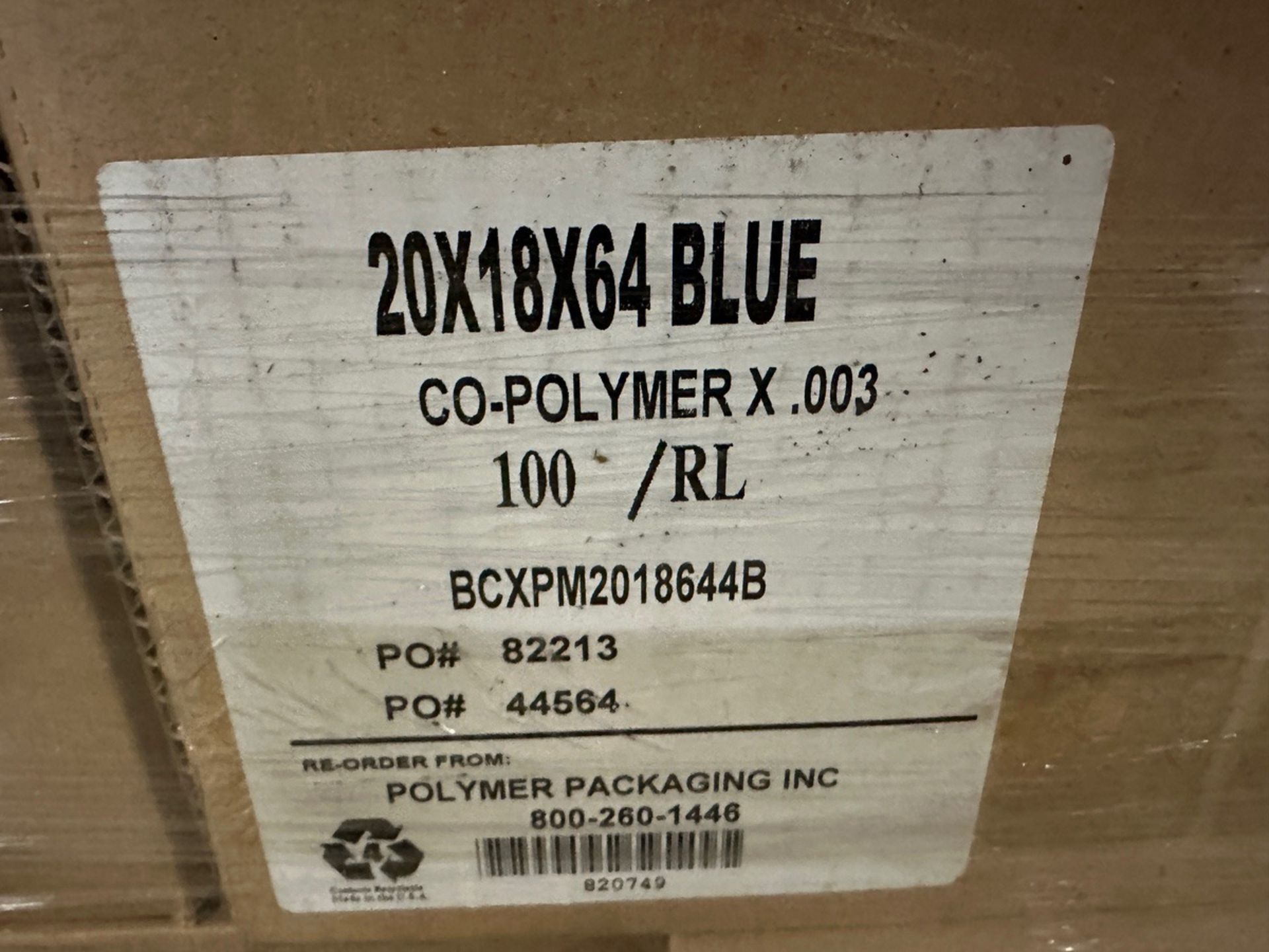 Lot of (4) Pallets of Polymer Packaging 20 x 18 x 64 Blue Co-Polymer x . | Rig Fee $150 - Image 2 of 4