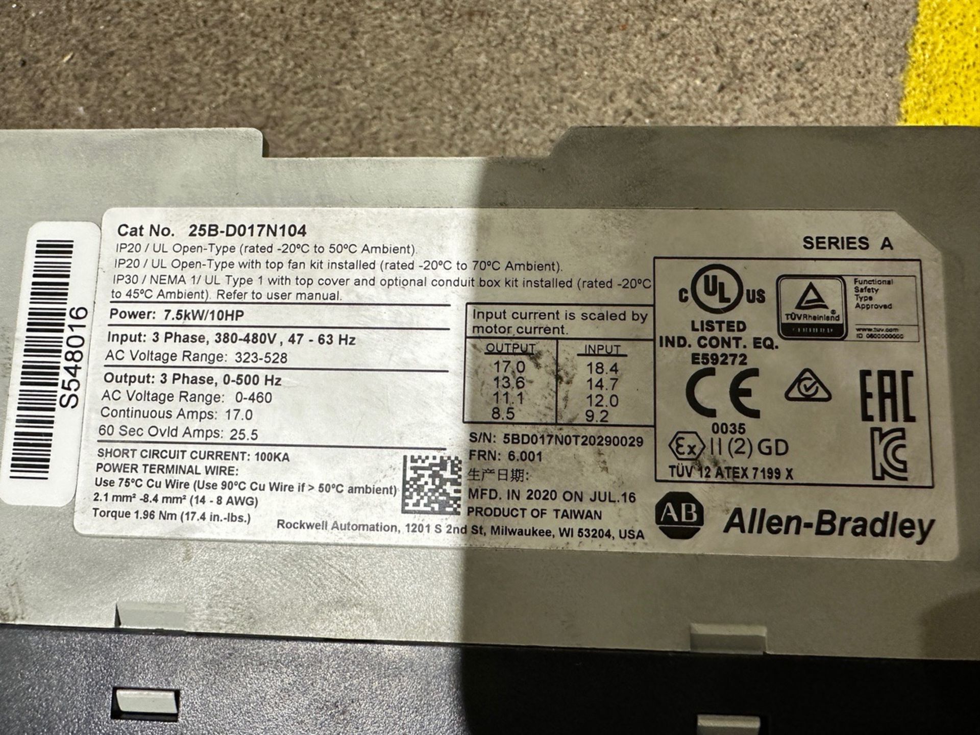 Allen-Bradley Powerflex 525 - Model 25B-D017N104 | Rig Fee $10 - Image 2 of 2