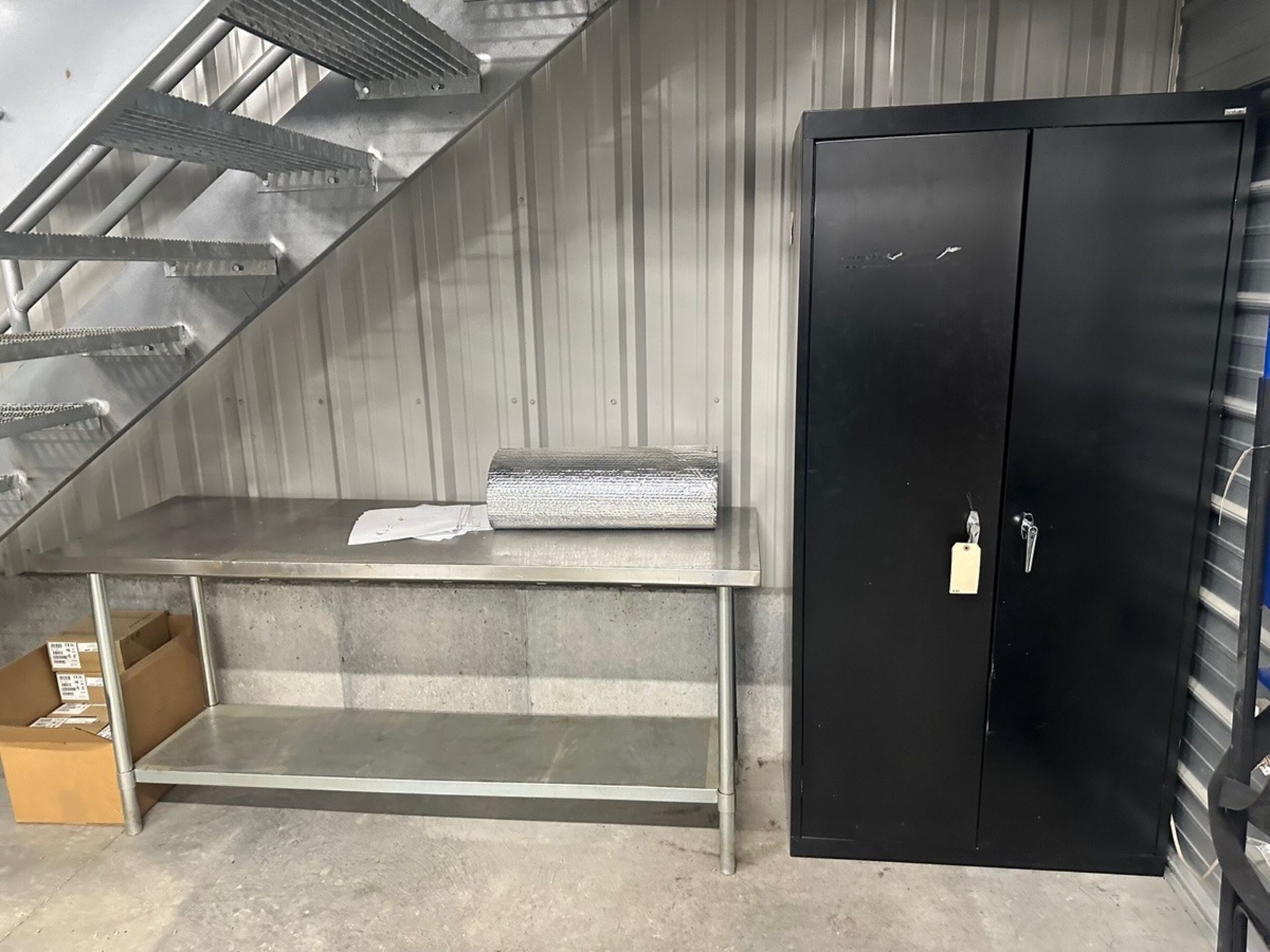 Metal Cabinet with Stainless Steel Table | Rig Fee $100