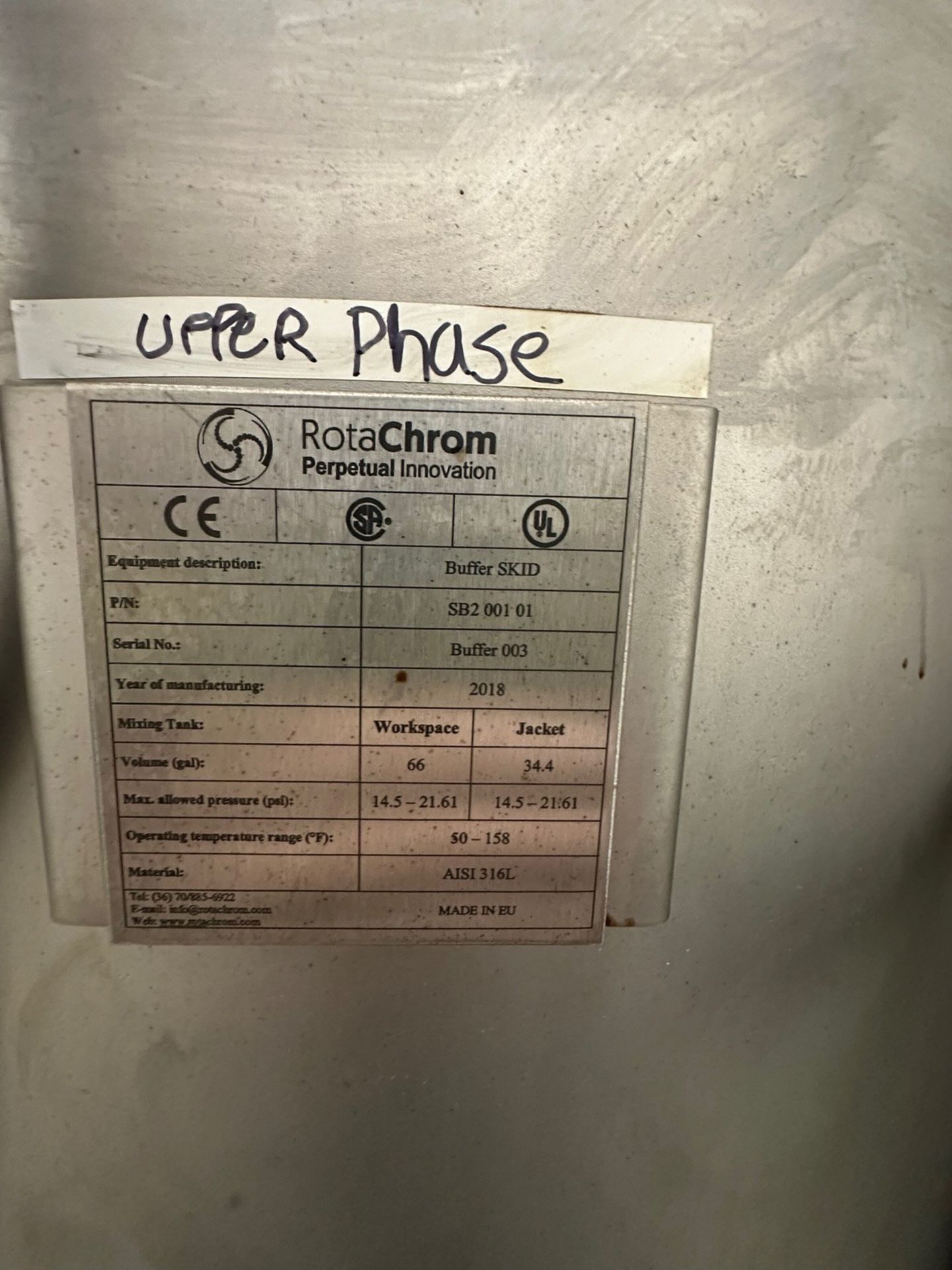 RotaChrom Buffer Skid, S/N Buffer 003 - Subj to Bulk | Rig Fee $125 - Image 6 of 6