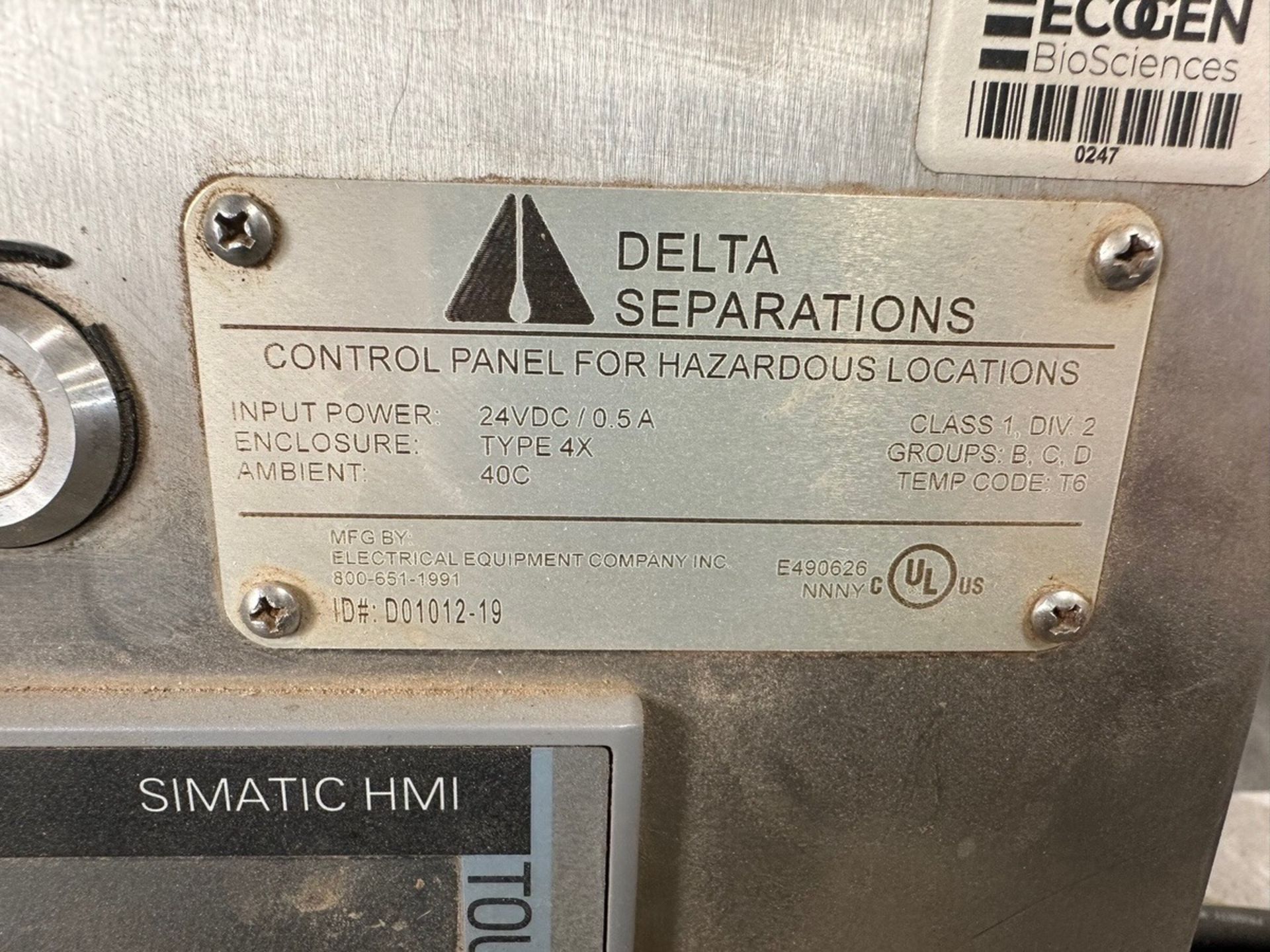 Delta Separations, Separator with panel, and Vessel, Model CUP30, S/N C30 | Rig Fee $250 - Image 6 of 8