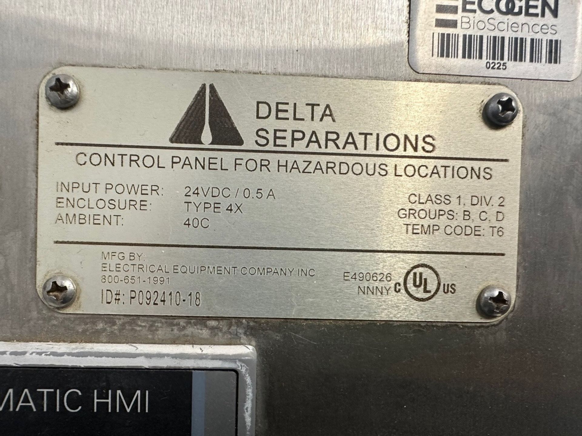 Delta Separations Separator with panel and Vessel, Model CUP30, S/N C3019 | Rig Fee $250 - Image 11 of 13