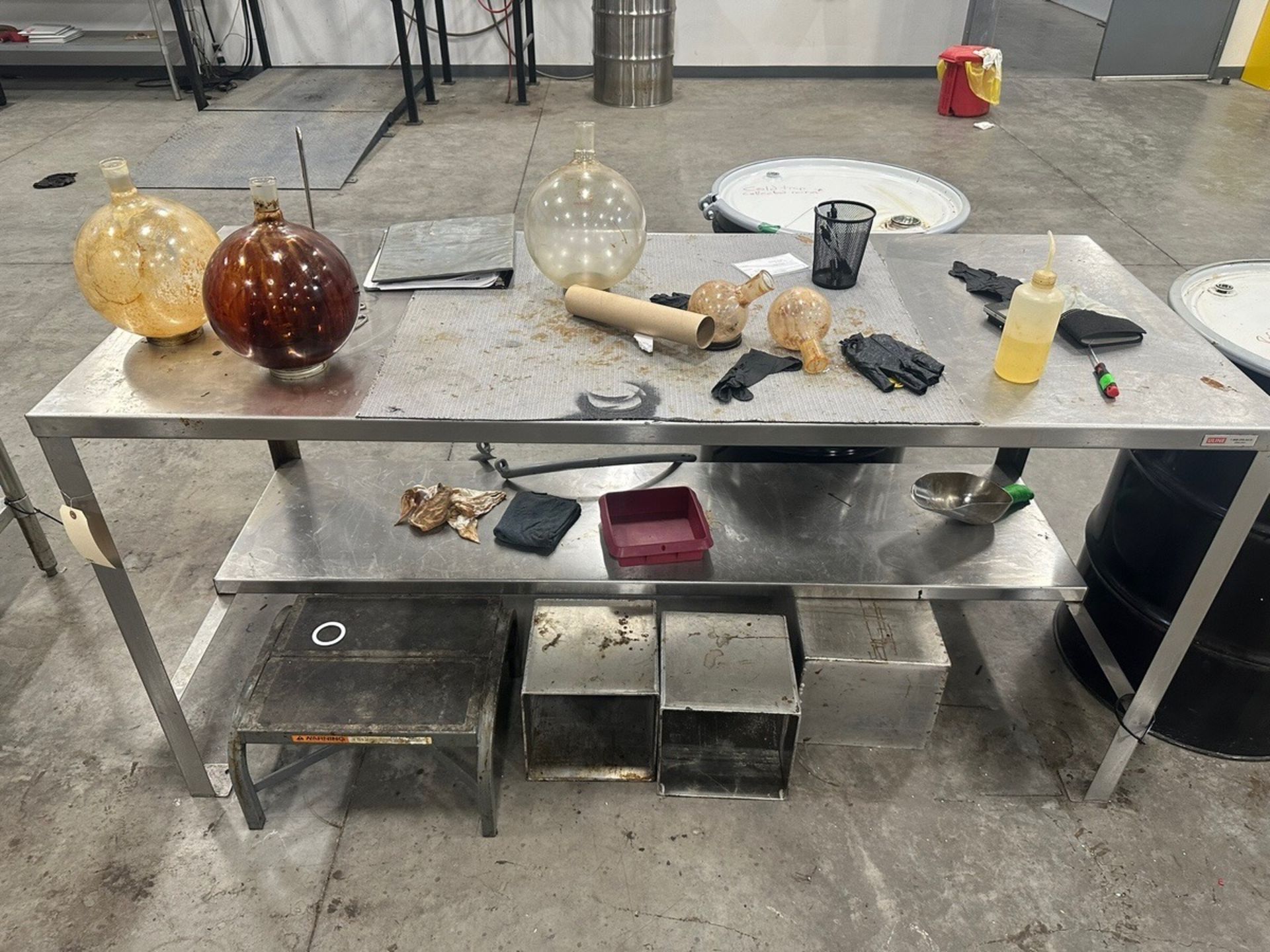 Stainless Steel table With Step Stools | Rig Fee $50 - Image 3 of 4