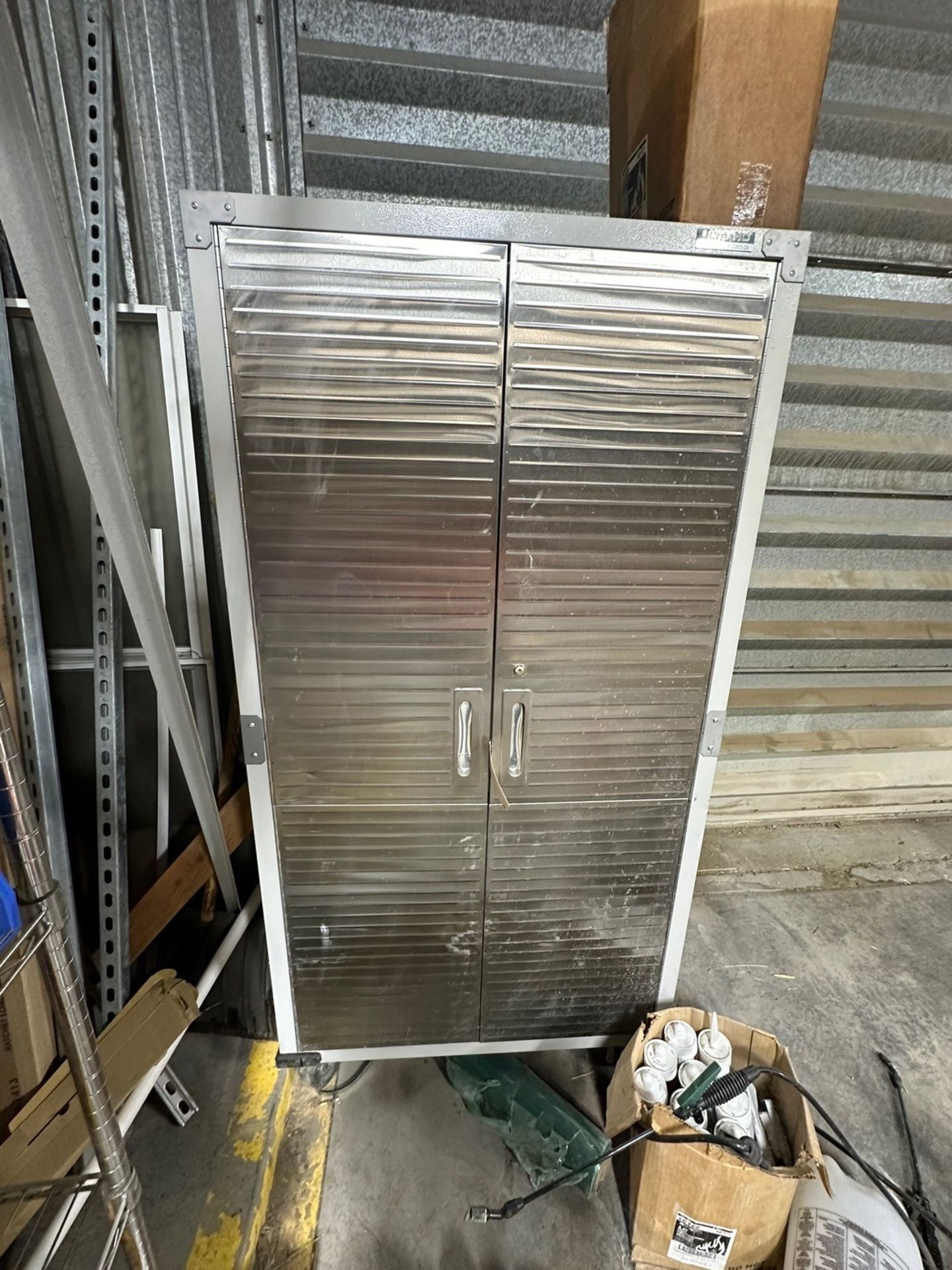 Metal 2 Door Cabinet on Casters, With Cabinets | Rig Fee $35 - Image 4 of 4