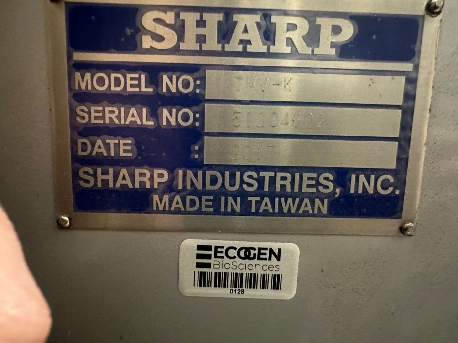 Sharp Variable speed 2 Axes CNC Knee Mill, Model TMV-K, S/N 51204602 | Rig Fee $750 - Image 8 of 8