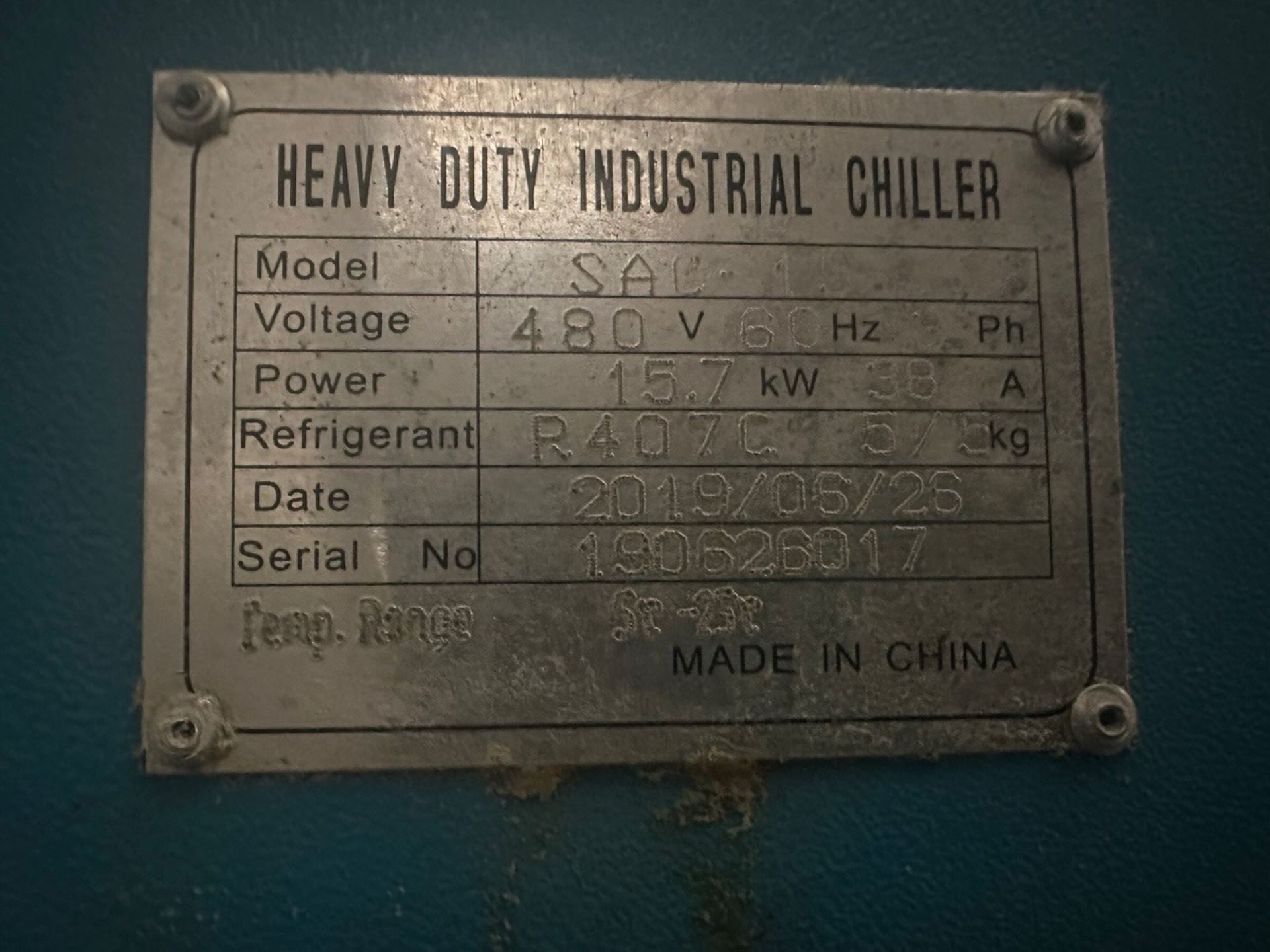 Heavy Duty Chiller Model SAC, S/N190626017, Year 2019 | Rig Fee $125 - Image 8 of 8