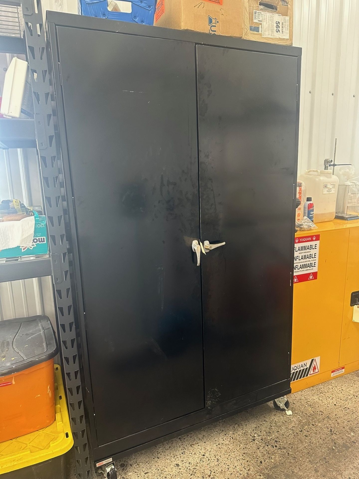 2 Door Metal Cabinet With Casters, No Contents | Rig Fee $35