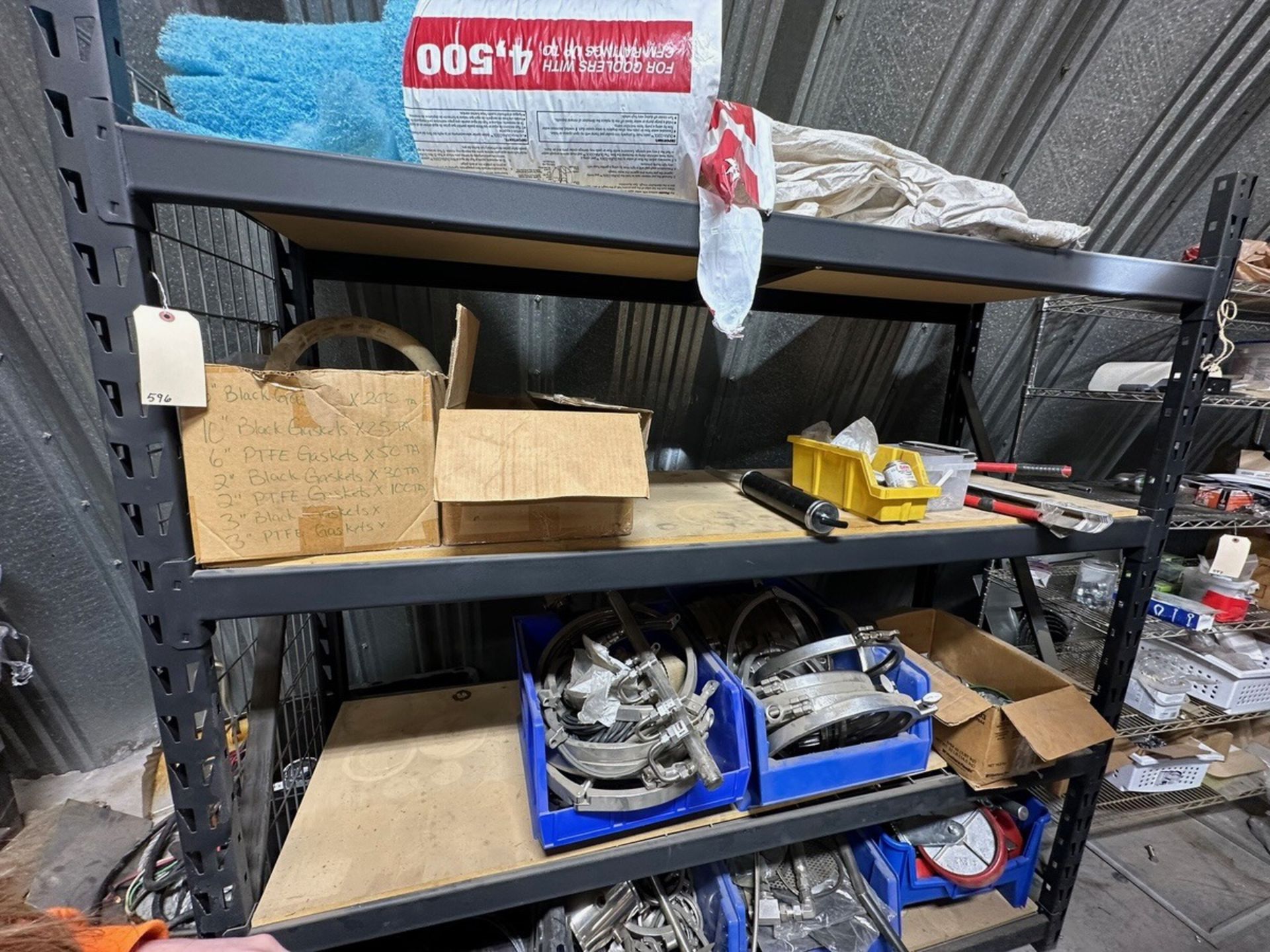 Shelf With Contents, Tri Clamps, Casters | Rig Fee $125