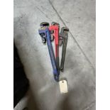 Lot of 3 Pipe Wrenches | Rig Fee $35