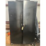 2 Door Metal Cabinet With Casters, With Contents | Rig Fee $50