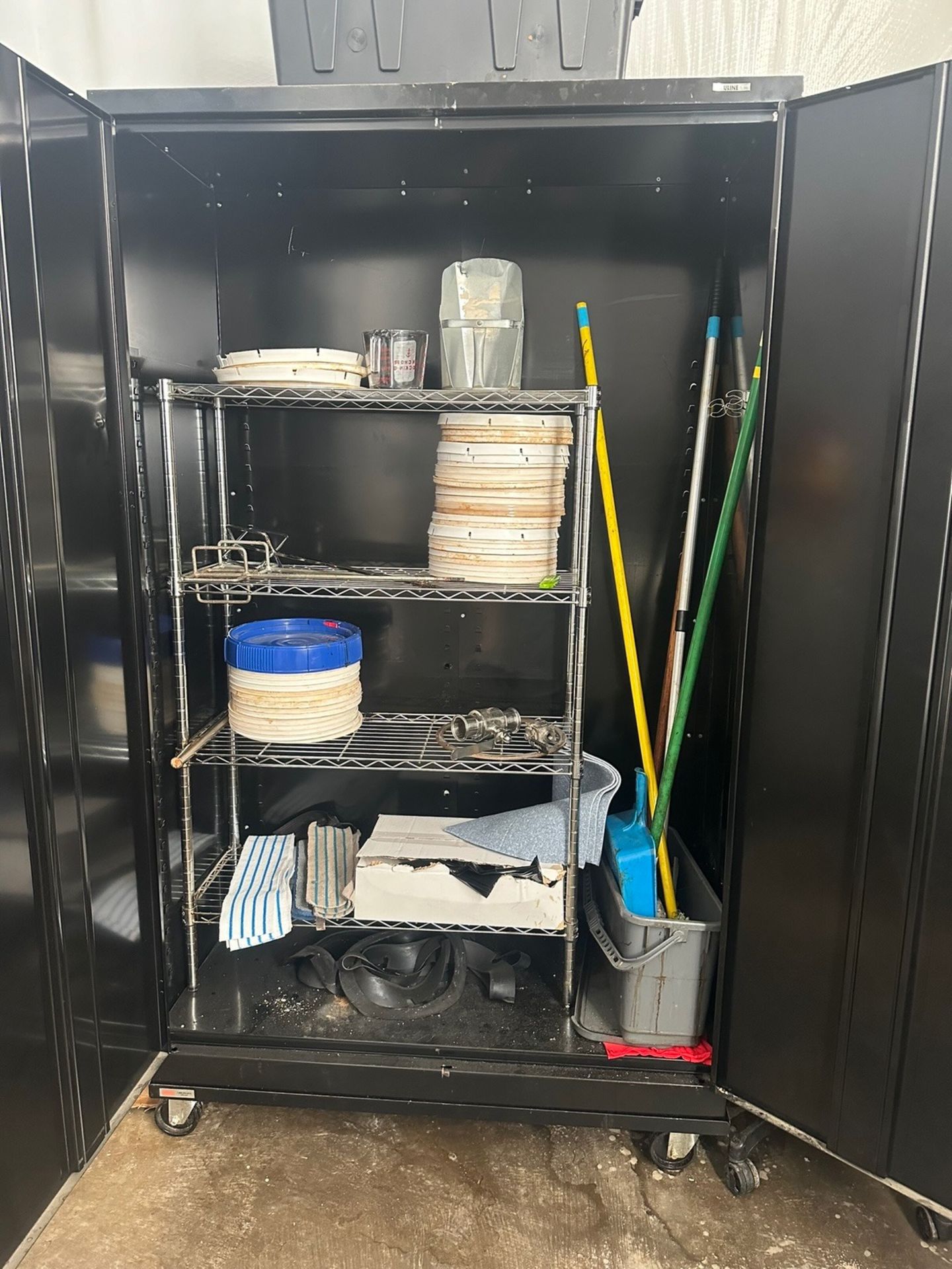 2 Door Metal Cabinet With Casters, With Contents | Rig Fee $50 - Image 2 of 2