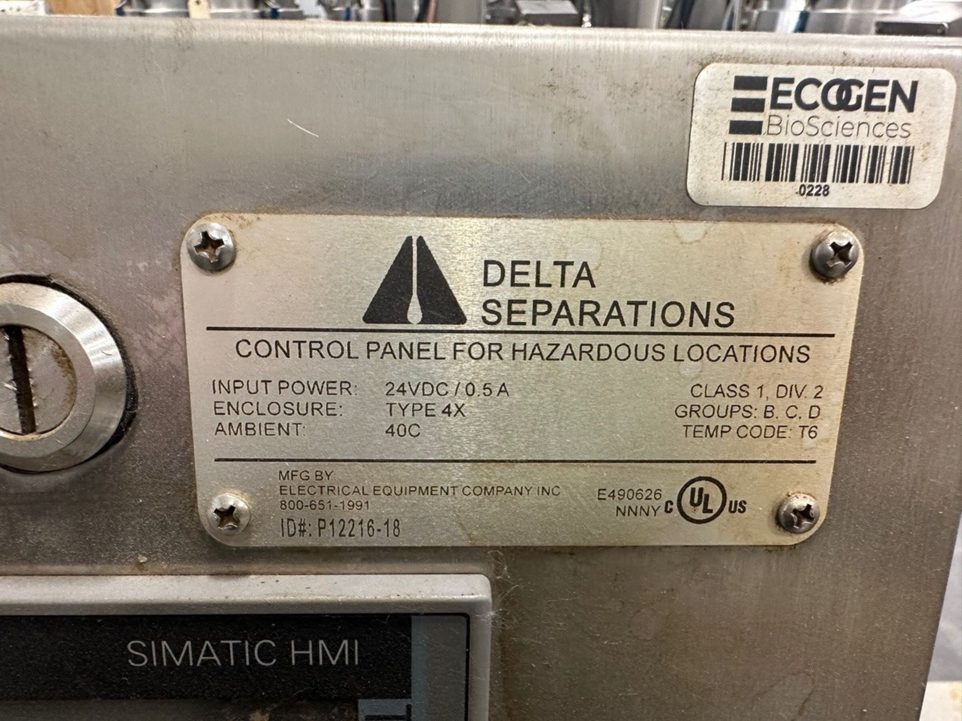 Delta Separations, Separator with panel, and Vessel, Model CUP30, S/N C30 | Rig Fee $250 - Image 7 of 8