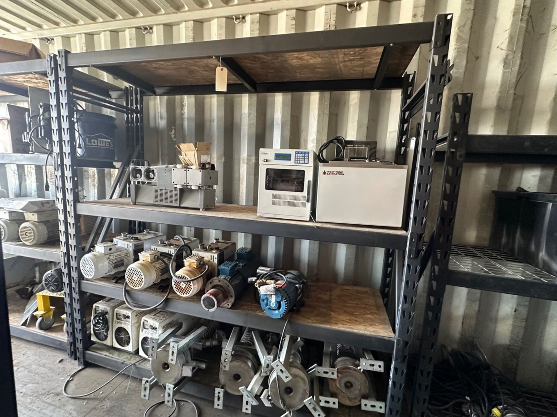 Shelf With Contents, Vacuum Pumps, Filters | Rig Fee $200