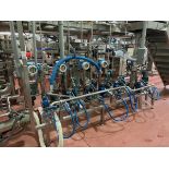 Flow Meter Distribution Skid, (5) Endress Hauser Flow Meters with (6) Centrifugal Pumps, Sanitary Ho