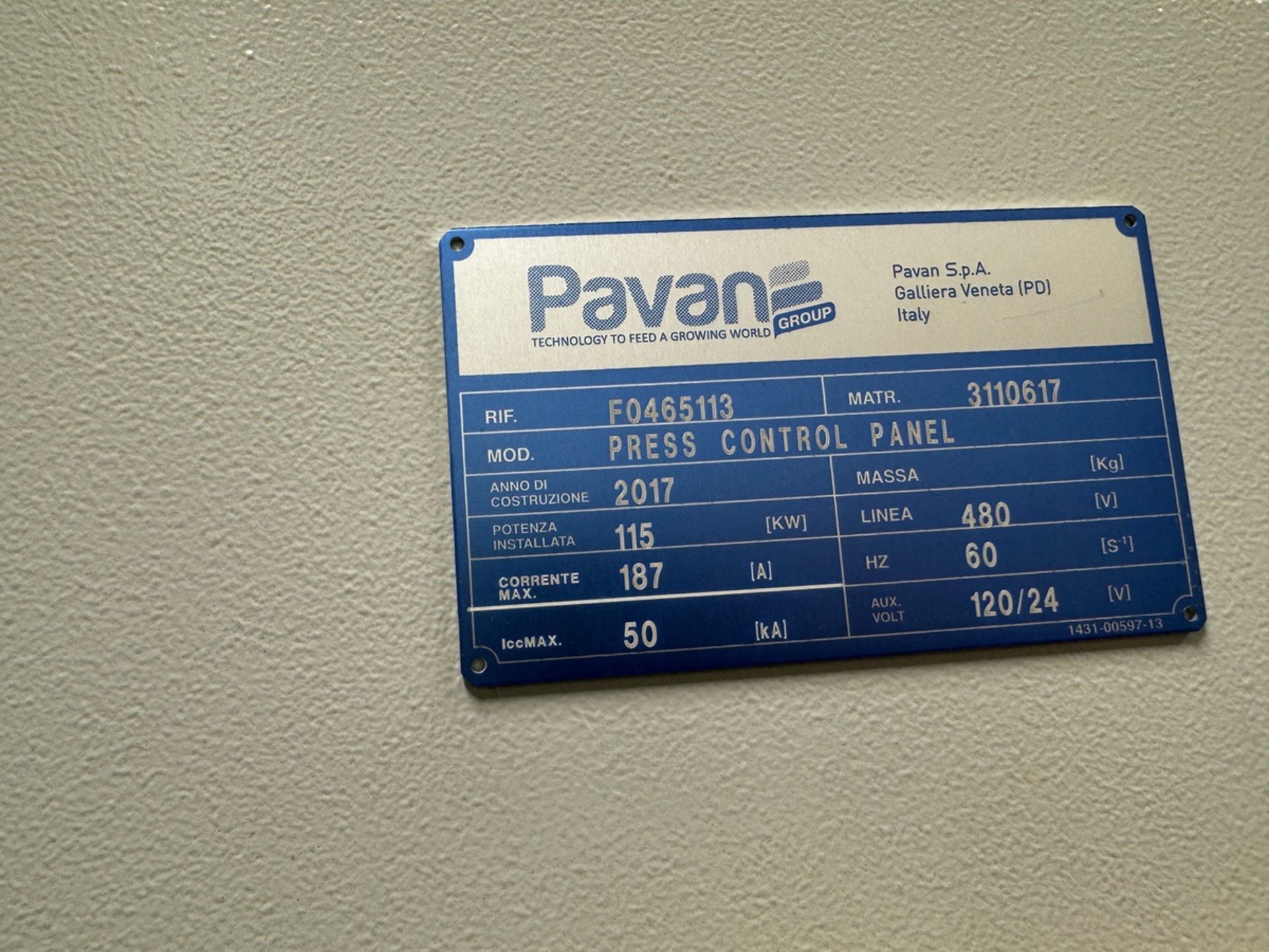 2017 Pavan Press Control Panel - Image 4 of 4