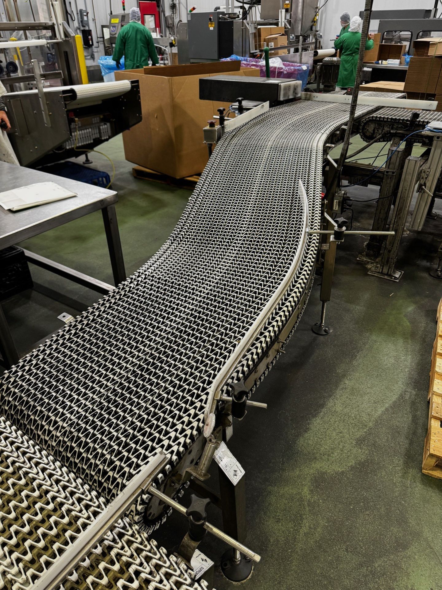 Stainless Steel Frame Case Conveyor with Guide Rail