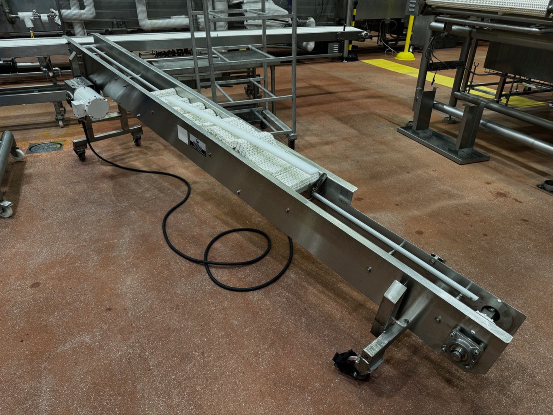 Kleenline Stainless Steel Frame Incline conveyor, 8" x 138" OA Length