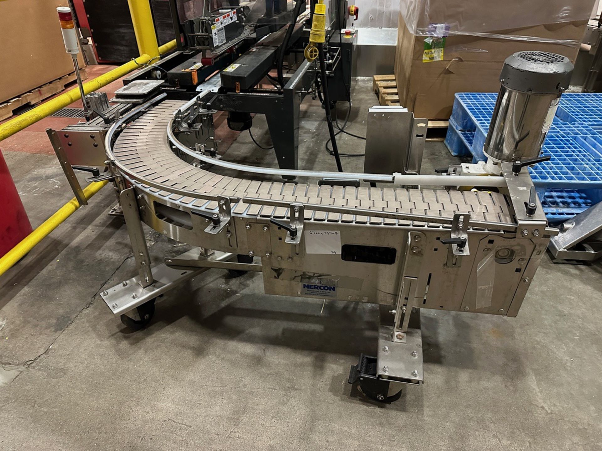 Nercon Stainless Steel Frame 90 Degree Conveyor, 8" Wide Belt, Washdow - Subj to Bulk | Rig Fee $150 - Image 2 of 6