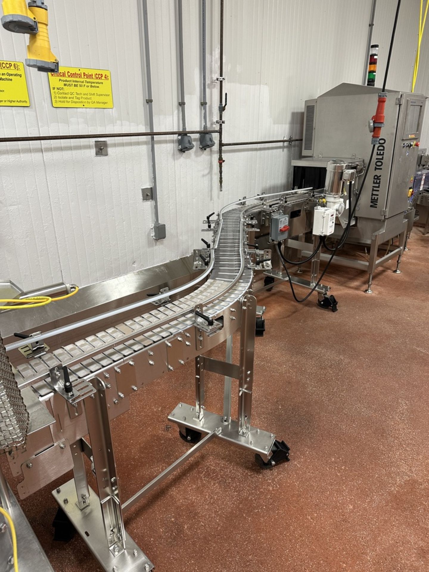Nercon Stainless Steel Frame 8" Wide x 120" OA S-Curve Conveyor Belt w - Subj to Bulk | Rig Fee $175