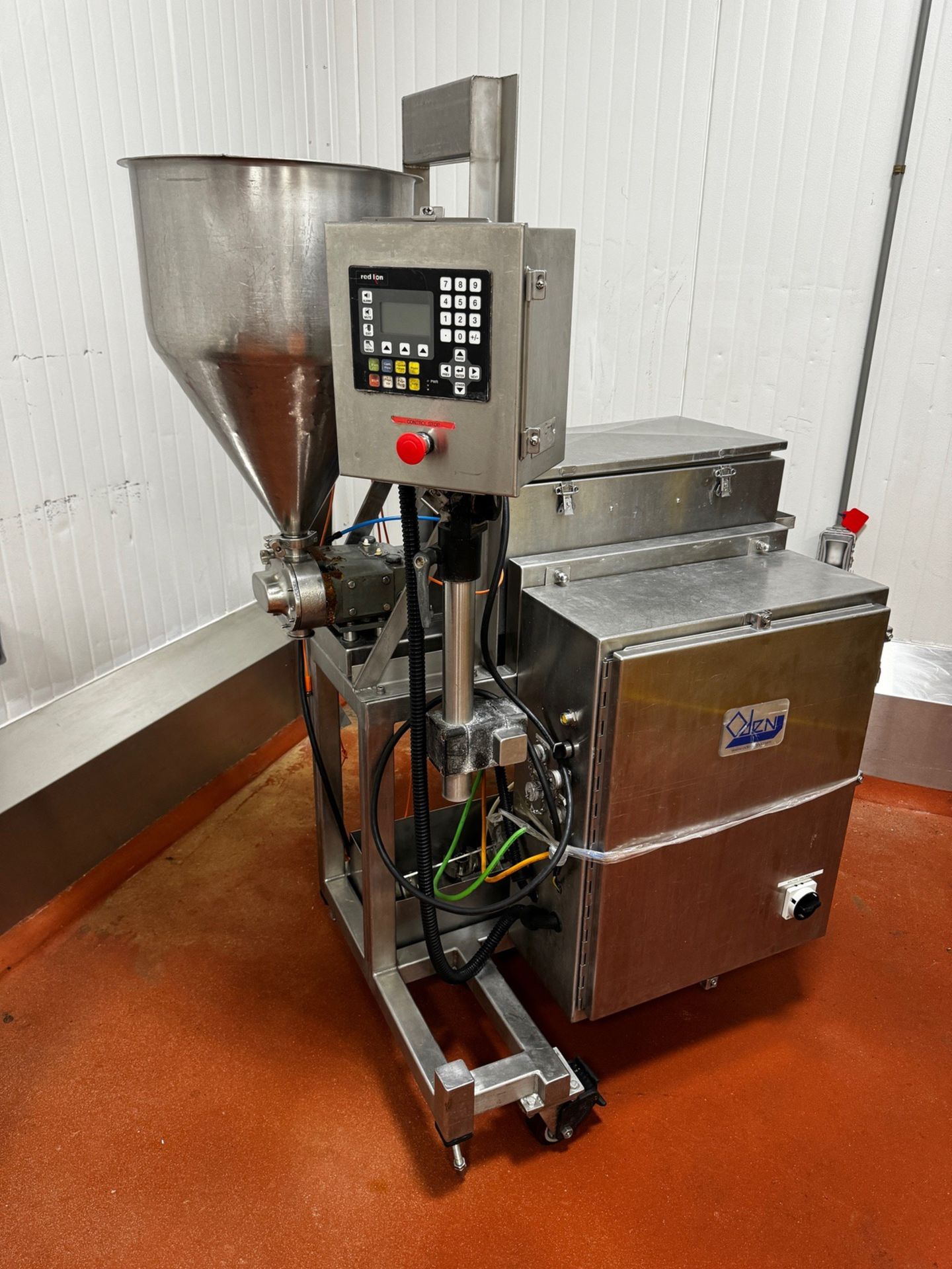 2010 Oden Pro Fill 3K Single Head Positive Displacement Filler, WCB 18U PD Pump, Hopper and SS Fitti - Image 4 of 5