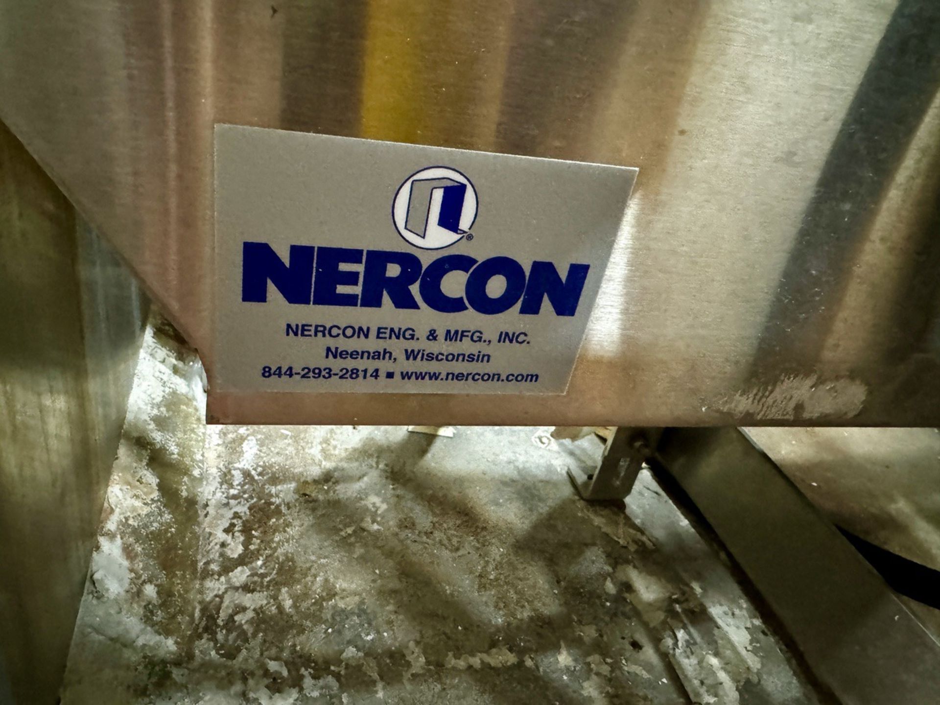 Nercon Stainless Steel Frame 180 Degree Conveyor, 8" Wide Belt, Washdown Drive with Variable Speed C - Image 2 of 4