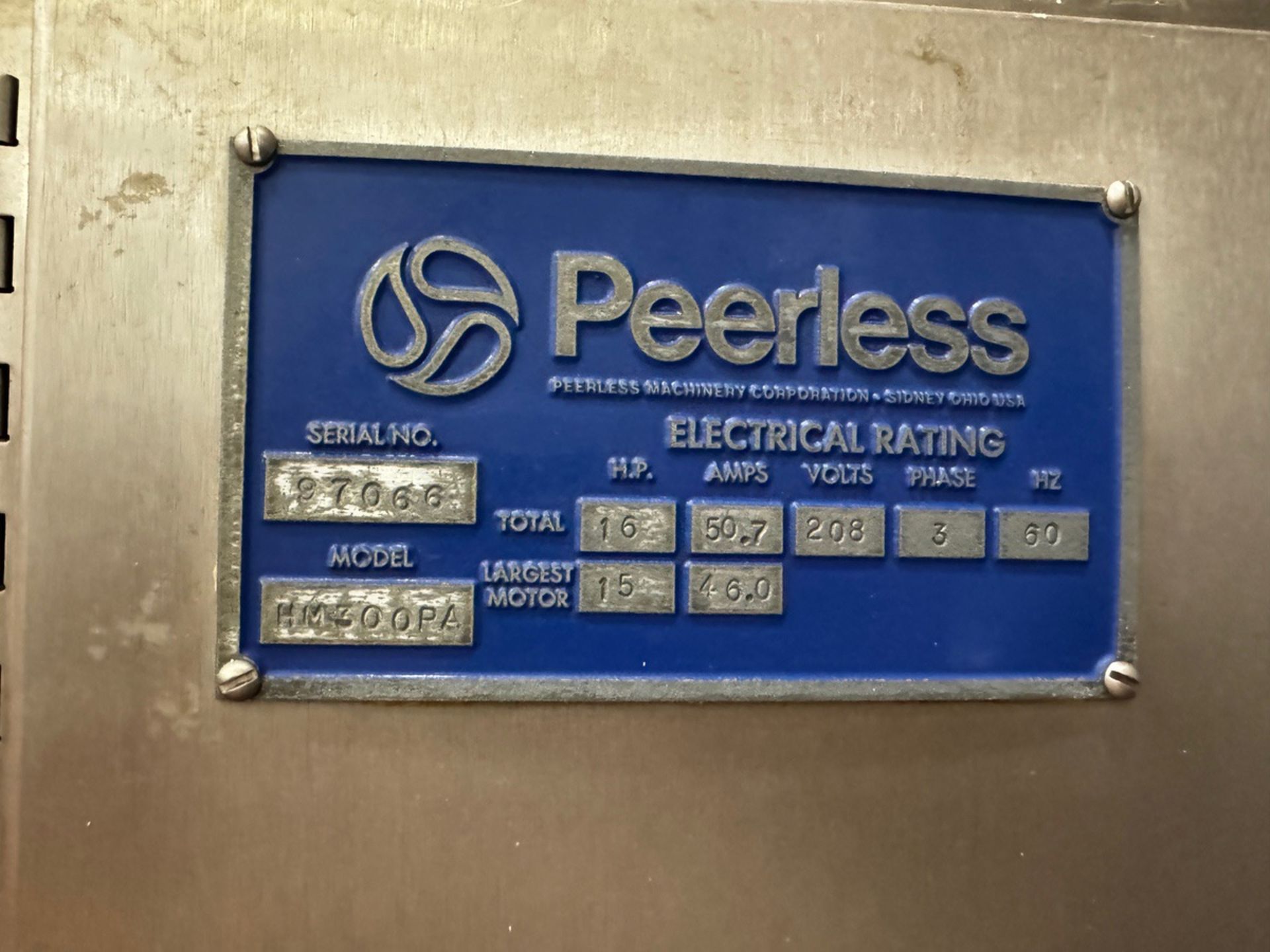 Peerless HM300PA Pasta Agitator / Dough Mixer, S/N 97066 | Rig Fee $950 - Image 4 of 5