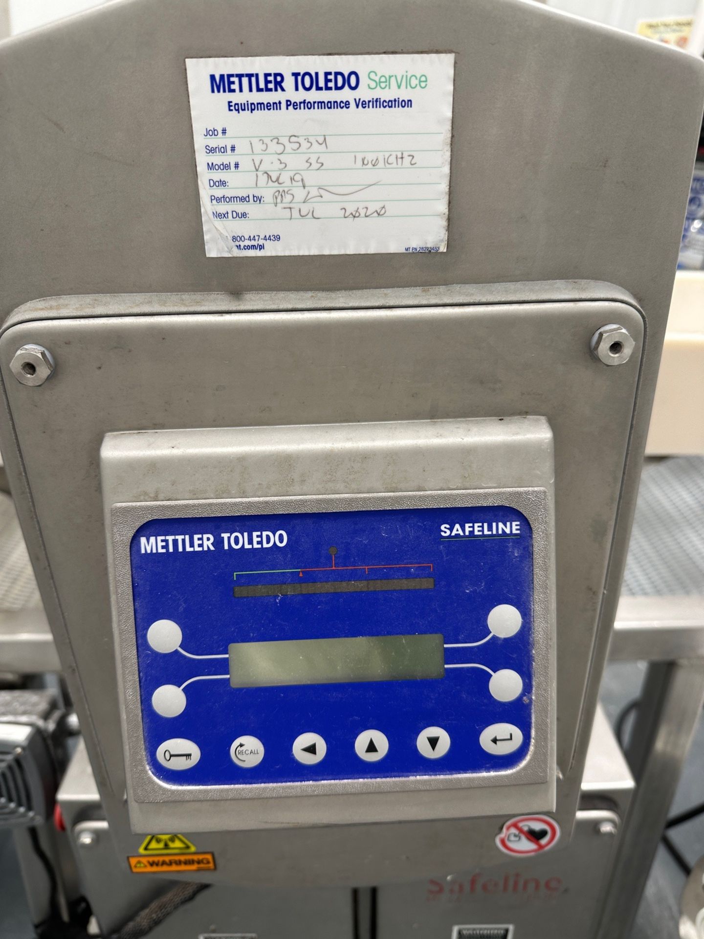 Mettler Toledo Safeline Metal Detector, 15.5" Aperture Width x 7.25" Clearance From Belt, S/N 133534 - Image 3 of 4