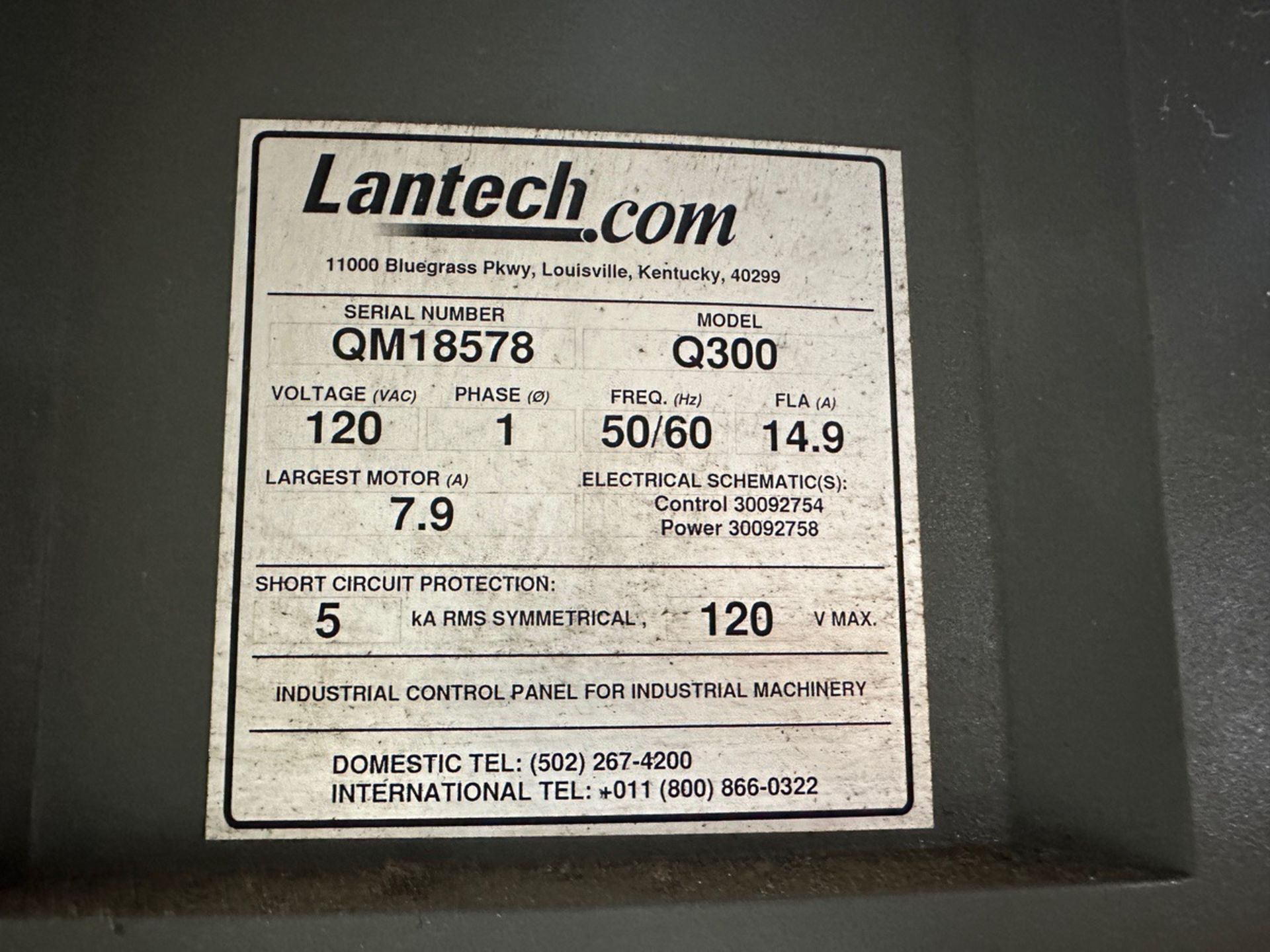 Lantech Q300 Rotary Pallet Stretch Wrapper, S/N QM18578 | Rig Fee $350 - Bild 4 aus 4