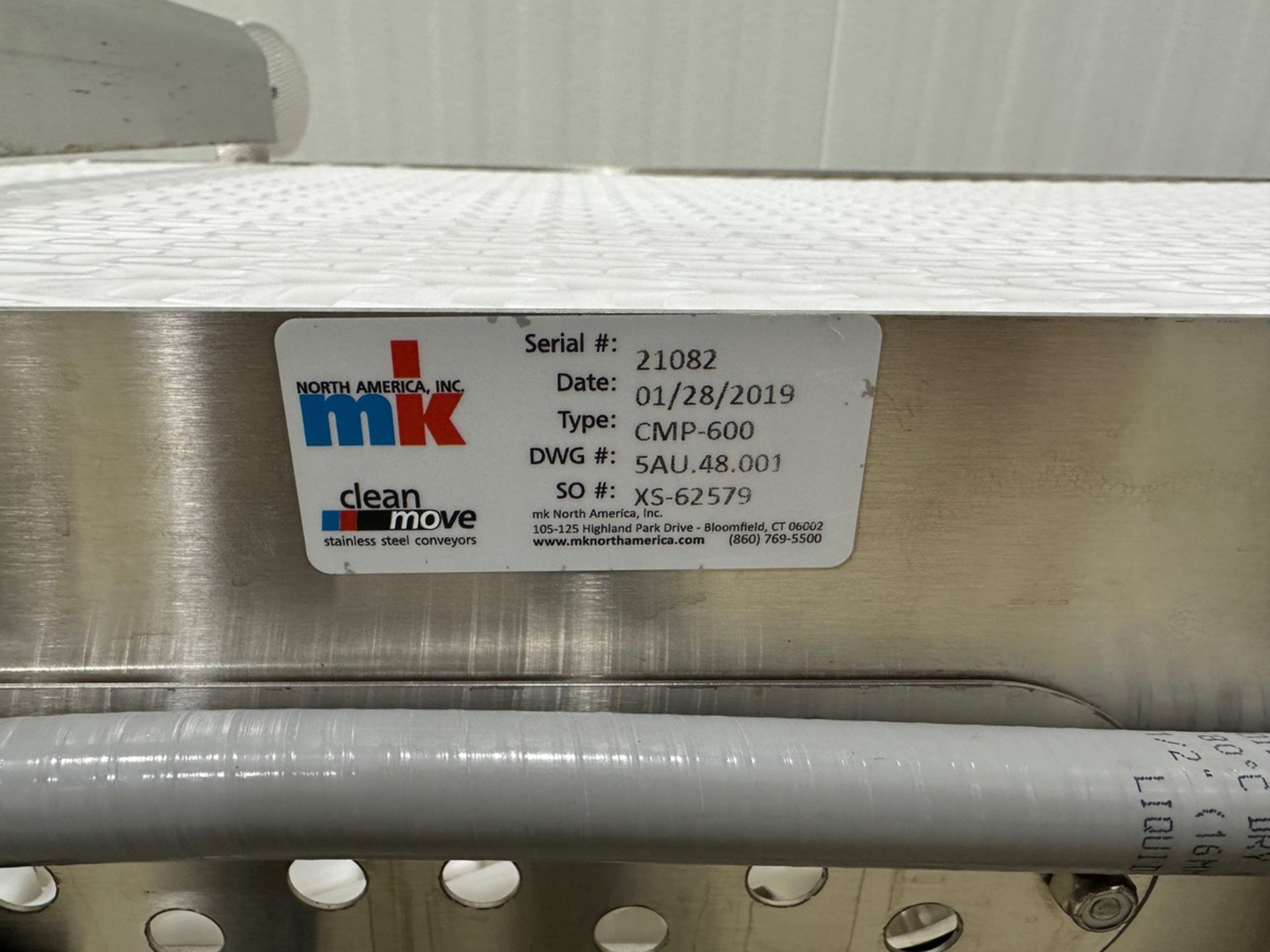 2019 MK Clean Move Stainless Steel Conveyor | Rig Fee $250 - Image 2 of 4