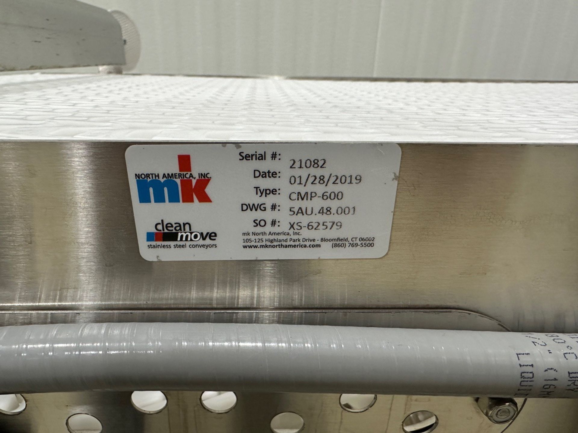 2019 MK Clean Move Stainless Steel Conveyor - Image 2 of 4