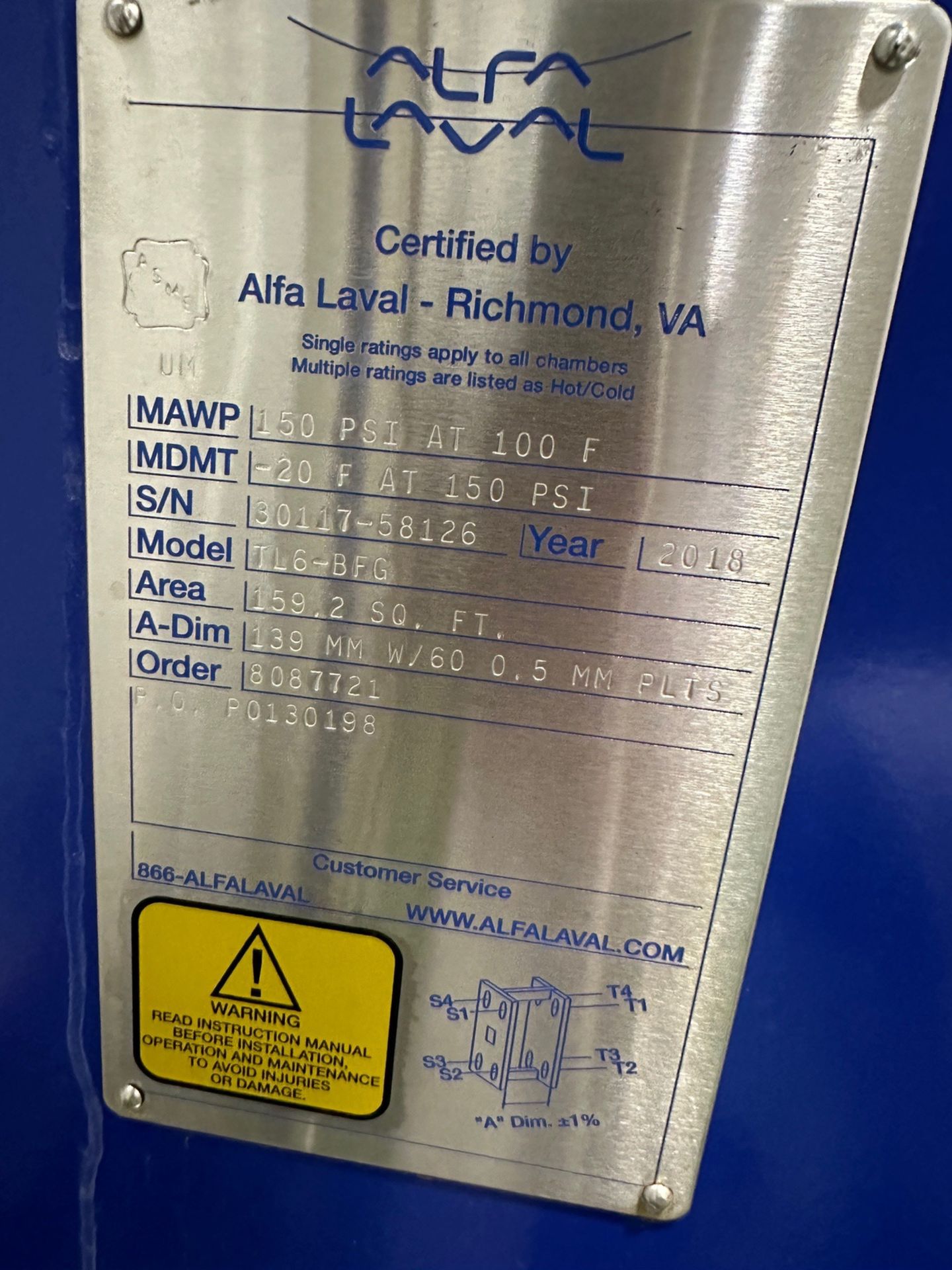 A&B Process Two Tank CIP System, with 300 Galand 500 Gal Stainless Tanks, Alfa Laval 15 HP Centrifug - Image 12 of 14