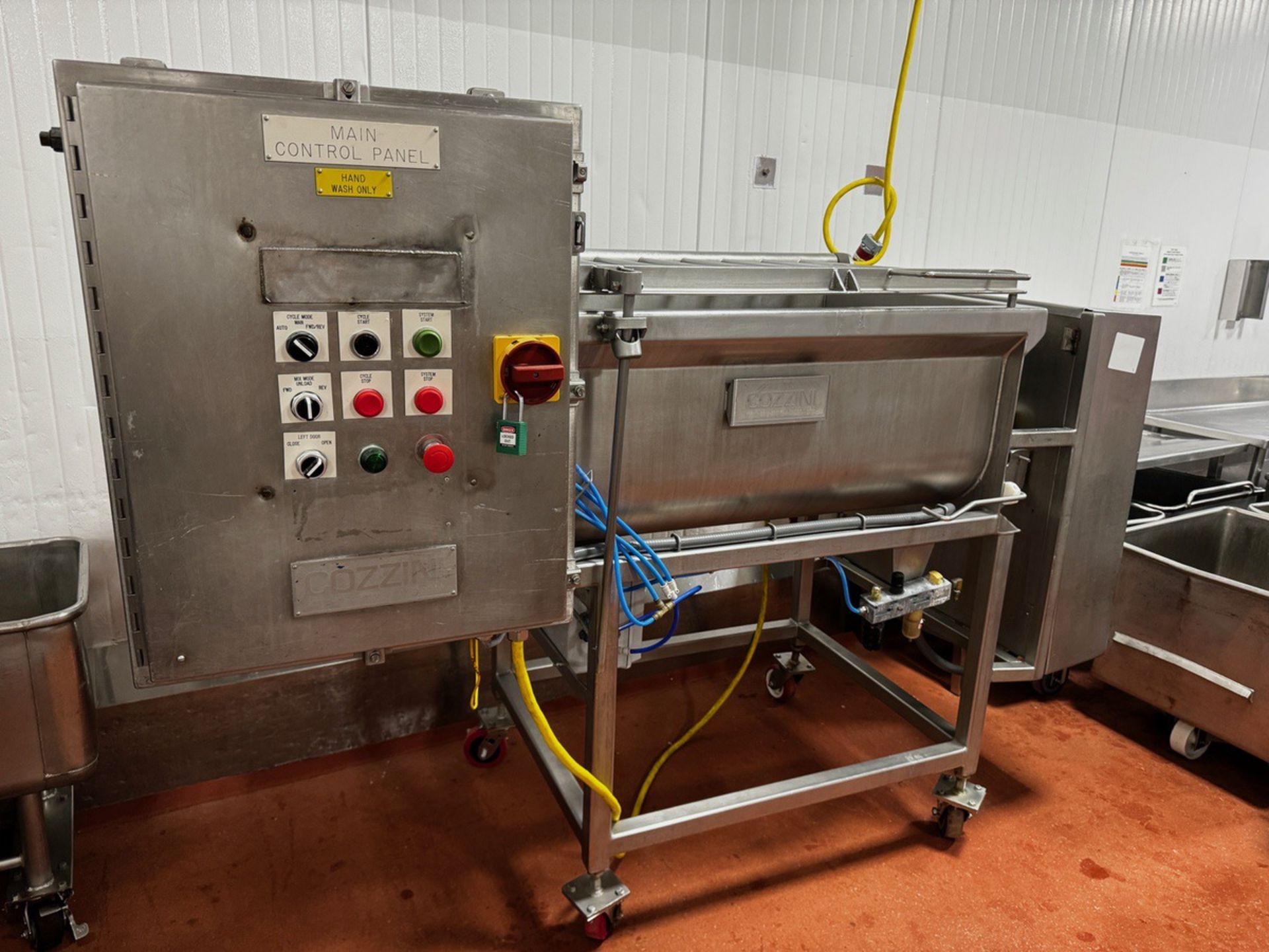 Cozzini Twin Shaft Paddle Mixer, 48" x 28" x 20" D, Dual End Discharge Doors, Contr | Rig Fee $450 - Image 2 of 5