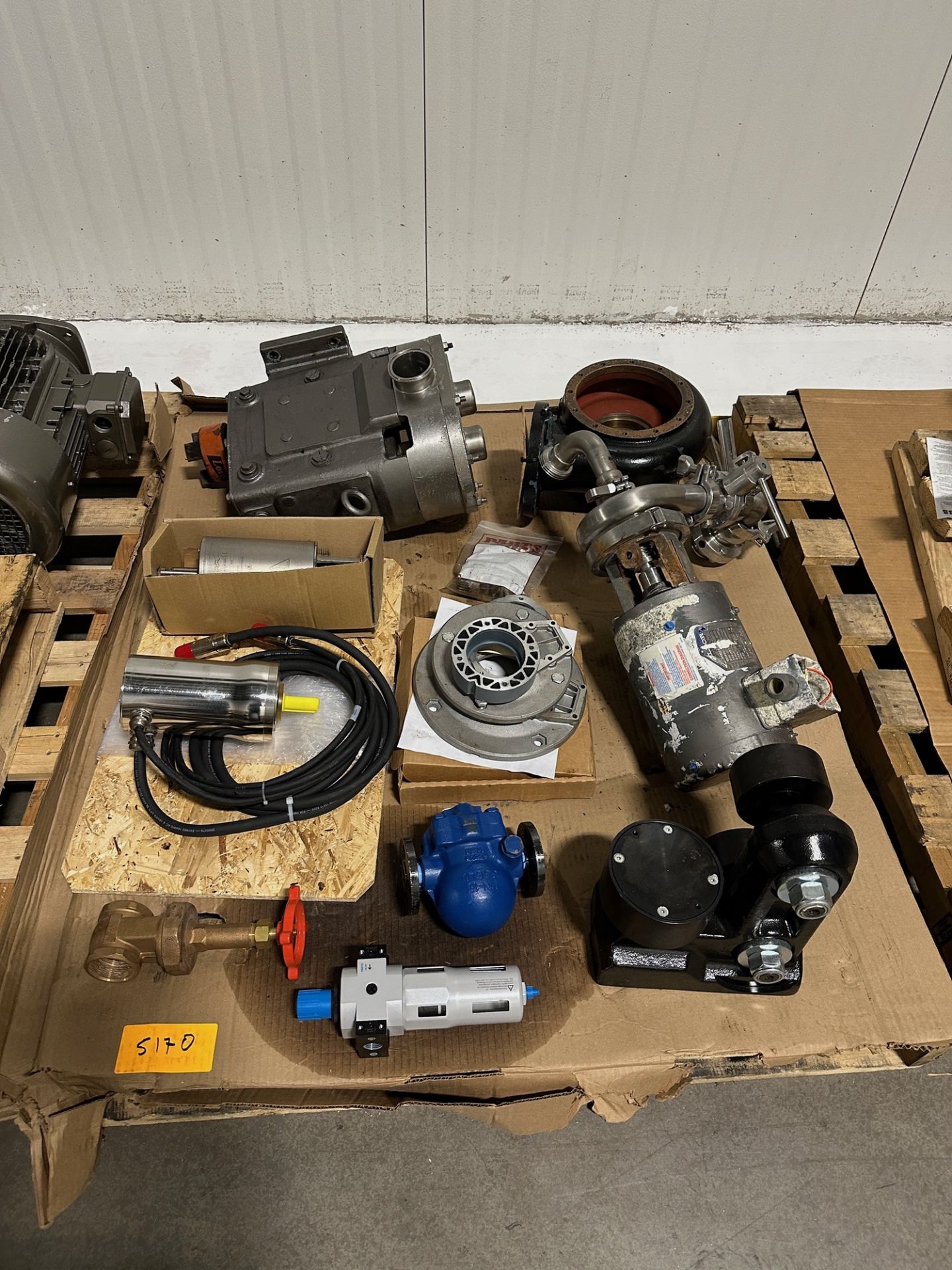 Pallet of Spare Motors, Pumps & Gear Boxes | Rig Fee $50