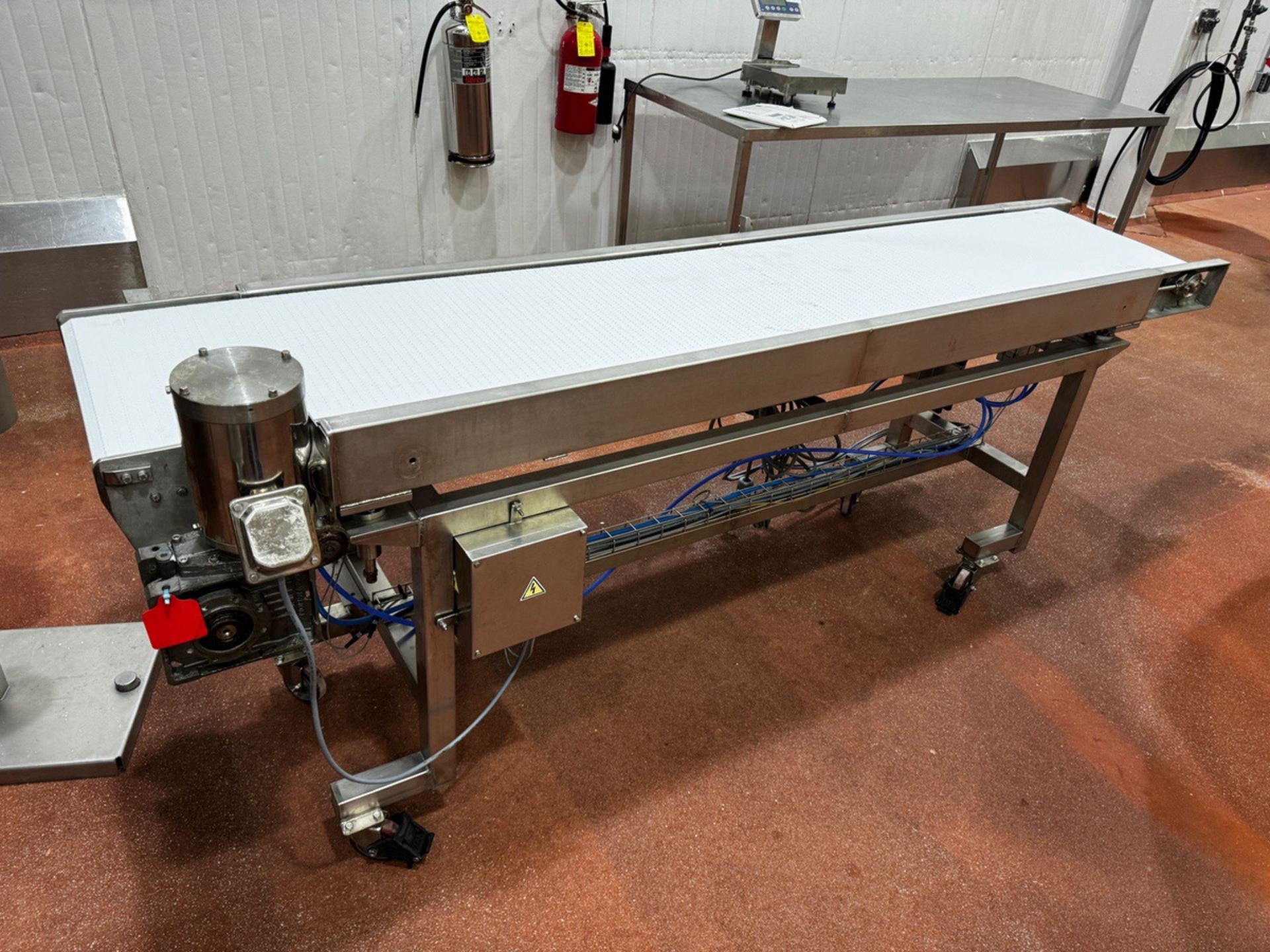 Stainless Steel Frame Conveyor Mounted on Casters, 16" W x 94" OA Length - Image 3 of 5