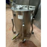 Stainless Steel Holding Tank Mounted On Casters, 1'9" ID x 3'-4" OAH, 2'-3" Straight Side