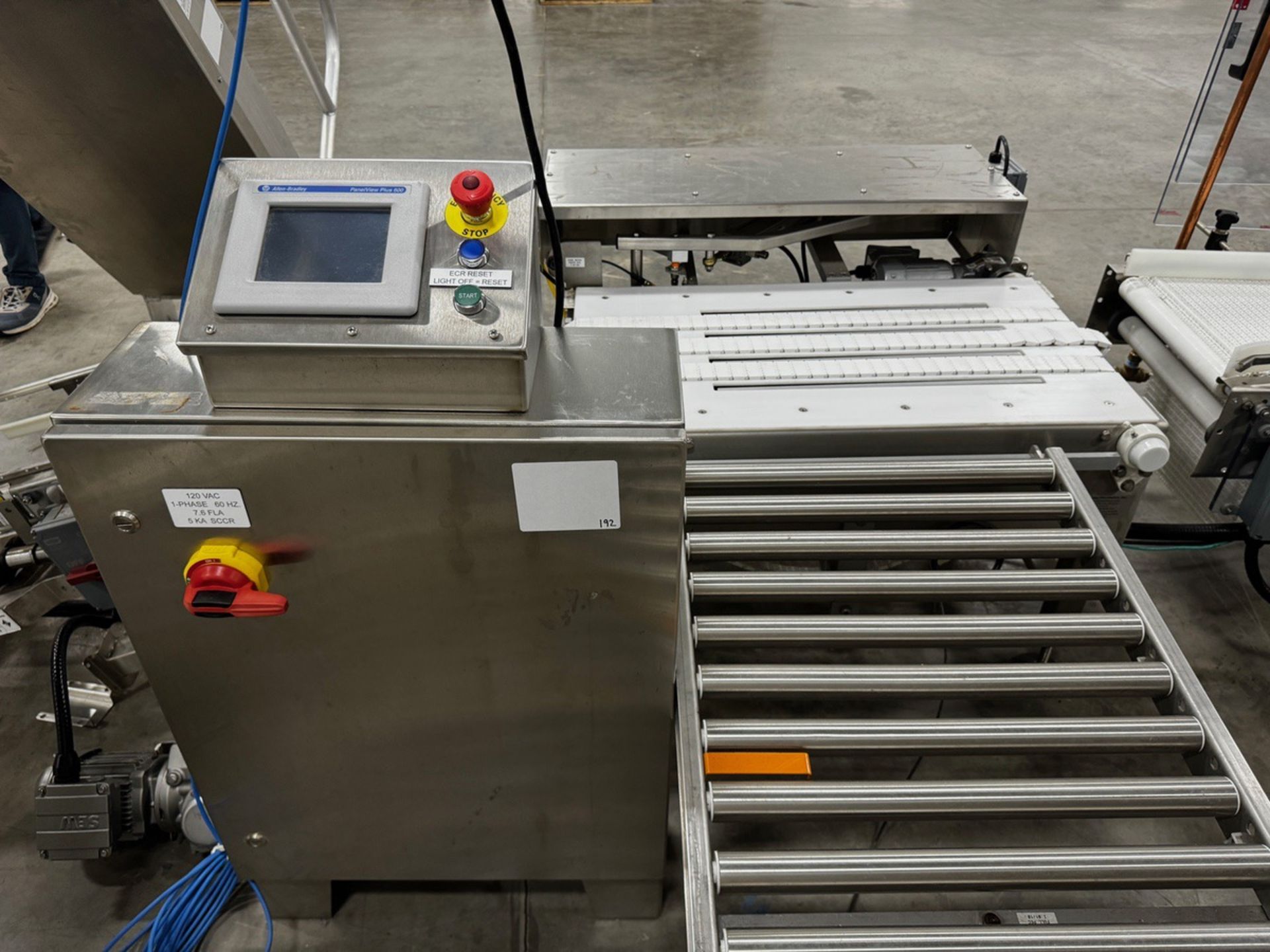 Stainless Steel Frame Timing Conveyor with Allen Bradley PVP 600 Control