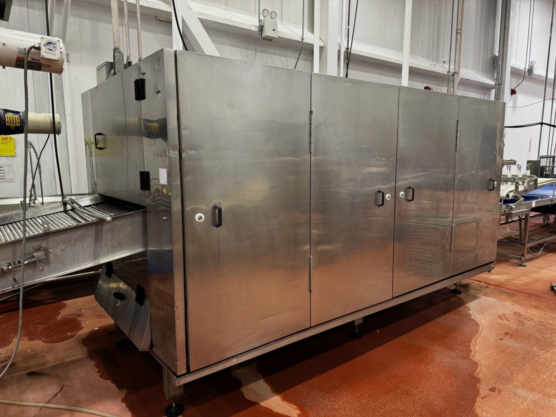 Continuous Refrigerated Pasta Cooler, 40" Stainless Mesh Belt, CIP, 17' OA Length, 77" OA Box Width