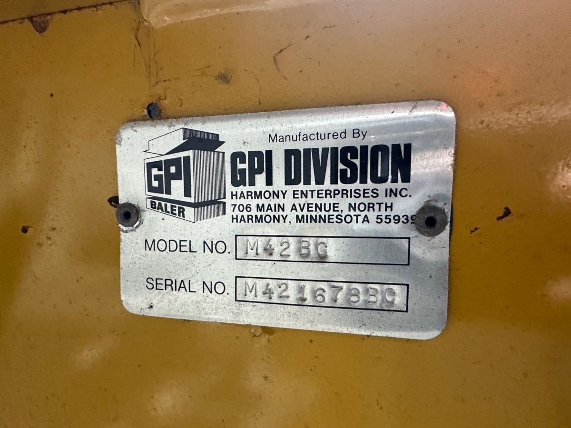 GPI Cardboard Baler - Model M42BG, S/N M421678BC - Image 5 of 6