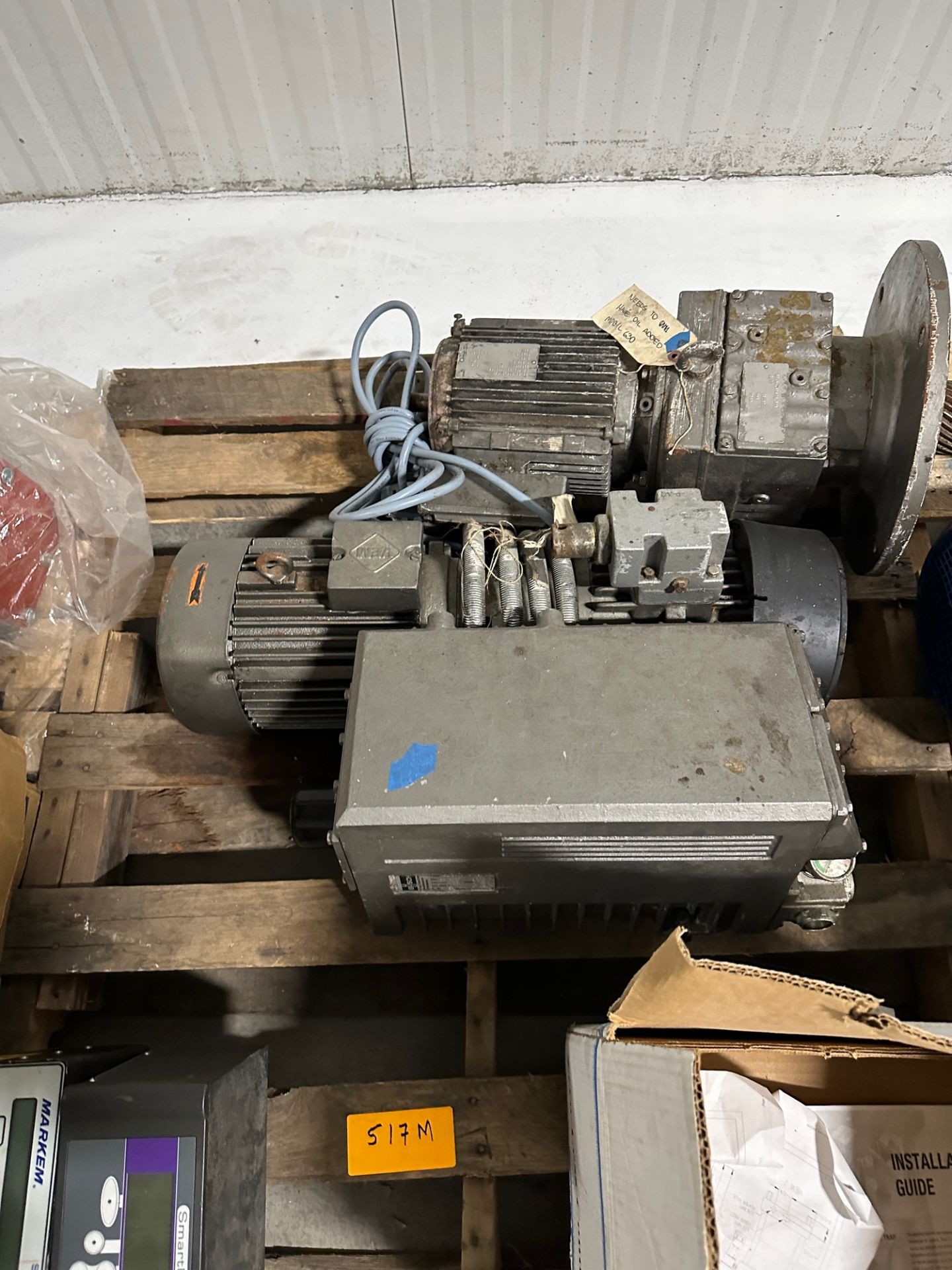 Pallet of Spare Motors, Busch Vacuum Pump, Gear Boxes & Smart Date Coder | Rig Fee $75 - Image 2 of 4