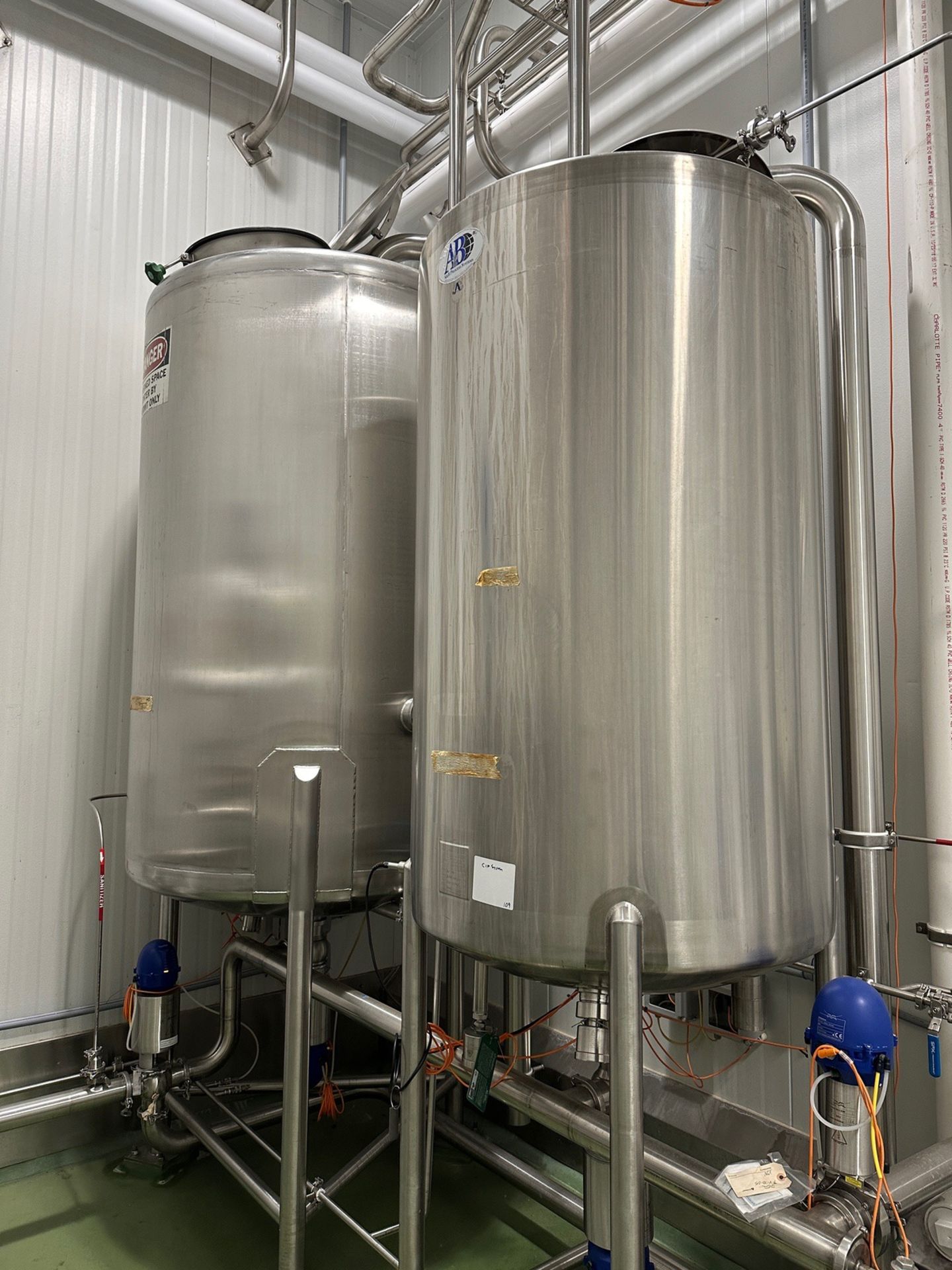 A&B Process Two Tank CIP System, with 300 Galand 500 Gal Stainless Tanks, Alfa Laval 15 HP Centrifug - Image 14 of 14