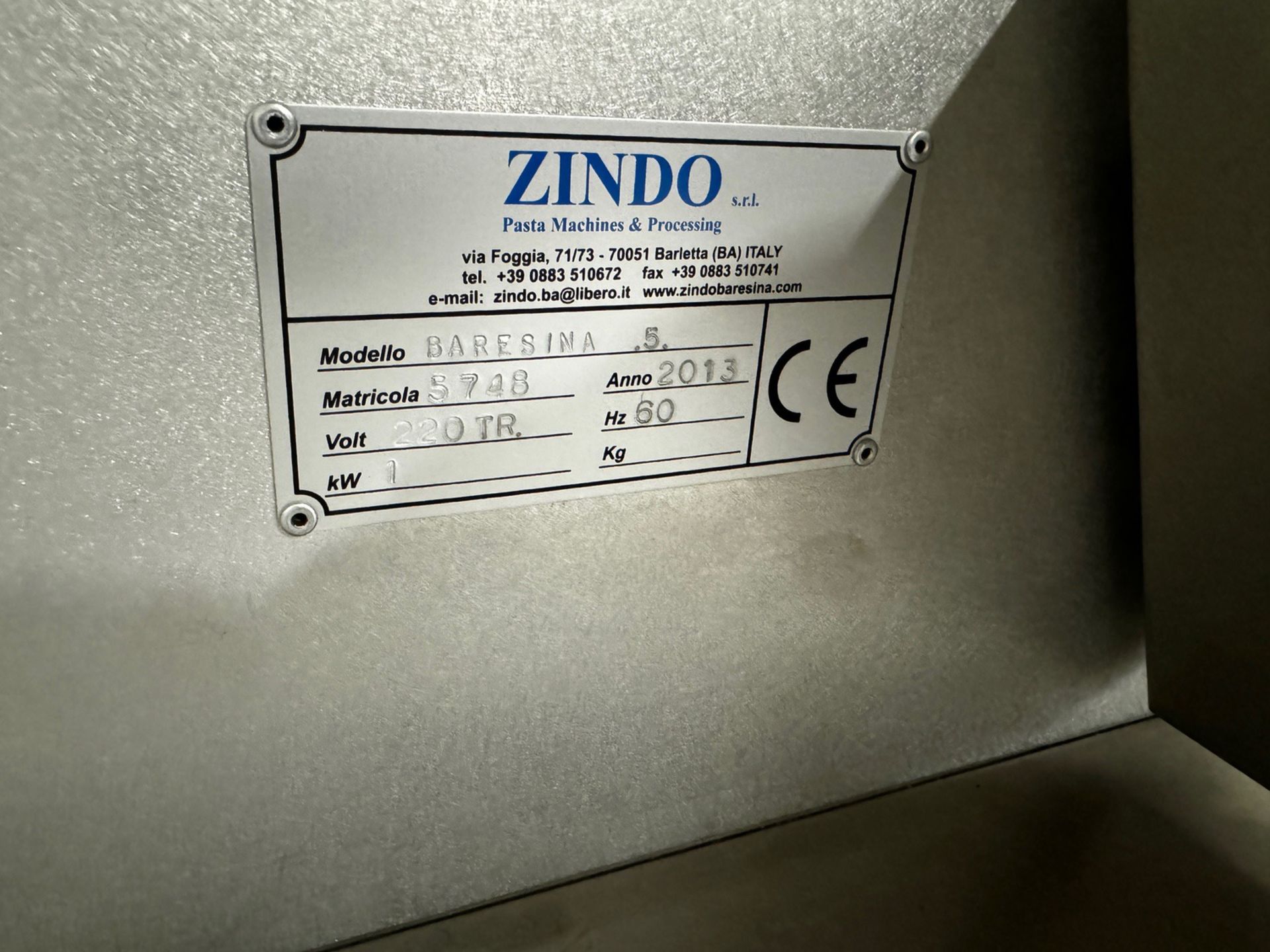 2013 Zindo Model BARESINA .5., S/N 5748 | Rig Fee $150 - Image 4 of 4