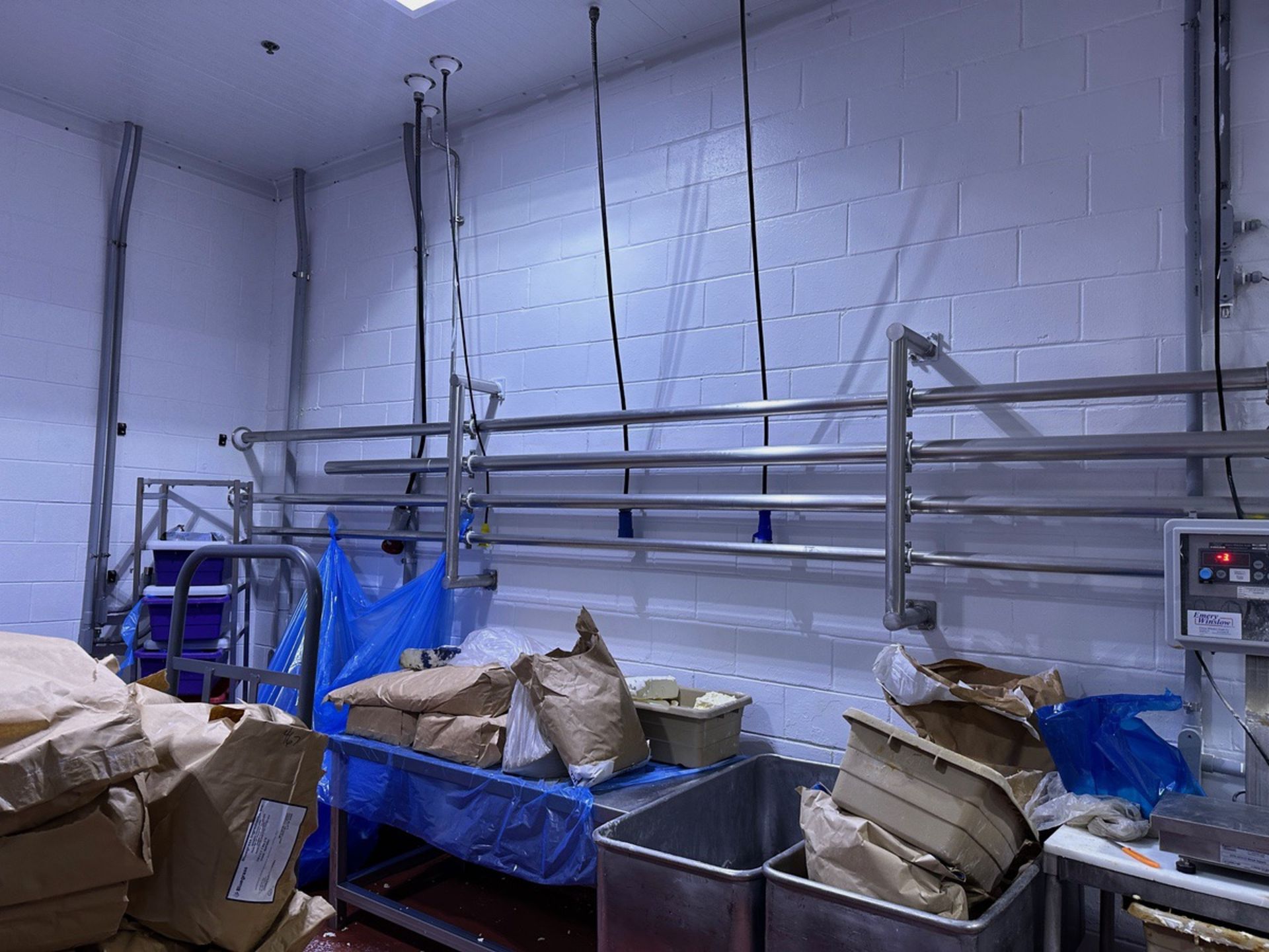 Stainless Sanitary Piping and Flow Meters in Liquefier Room