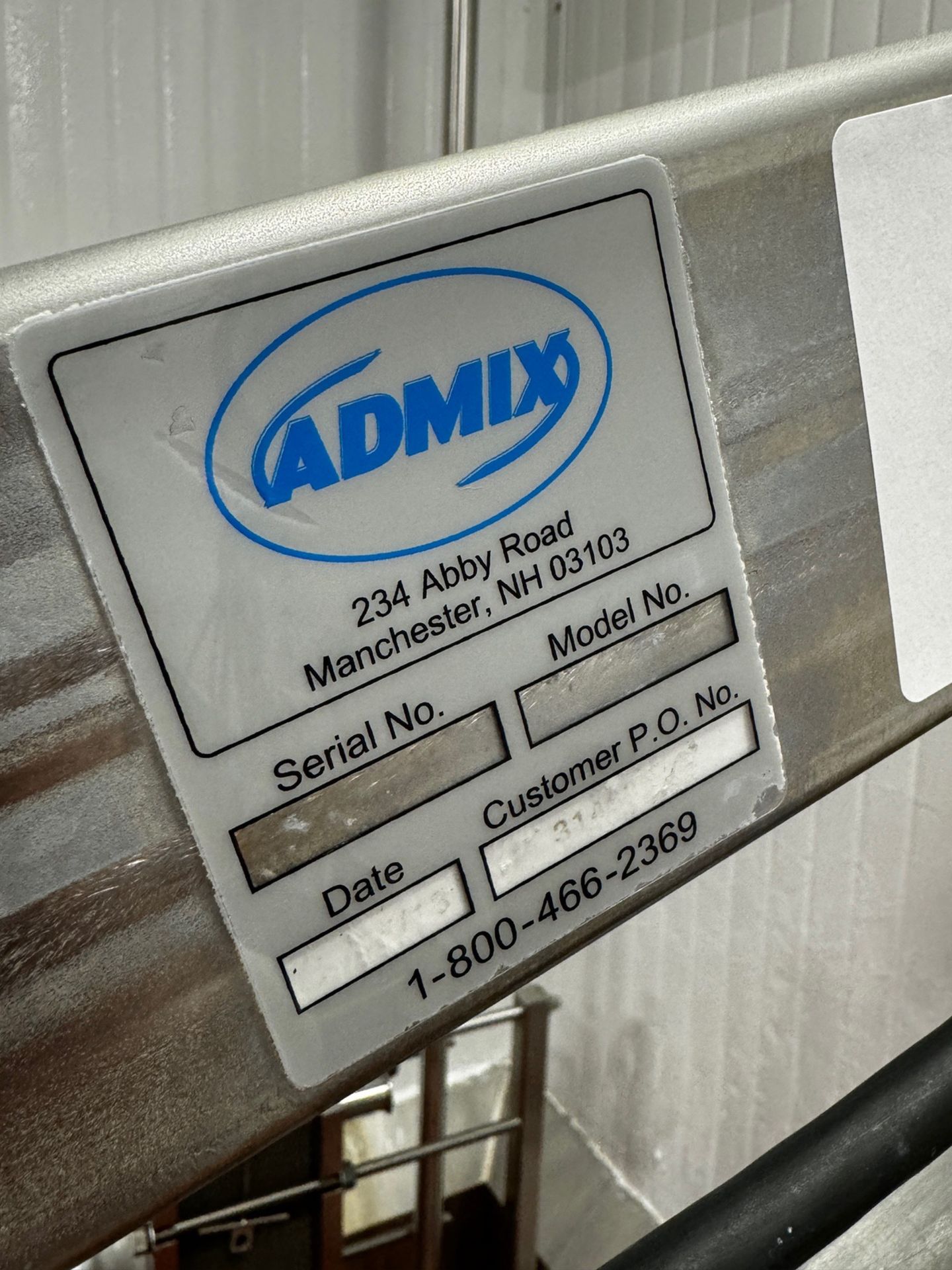 Admix 7.5 HP High Speed Disperser and Gantry Mount with Vacon Variable Speed Drive Control - Image 2 of 5